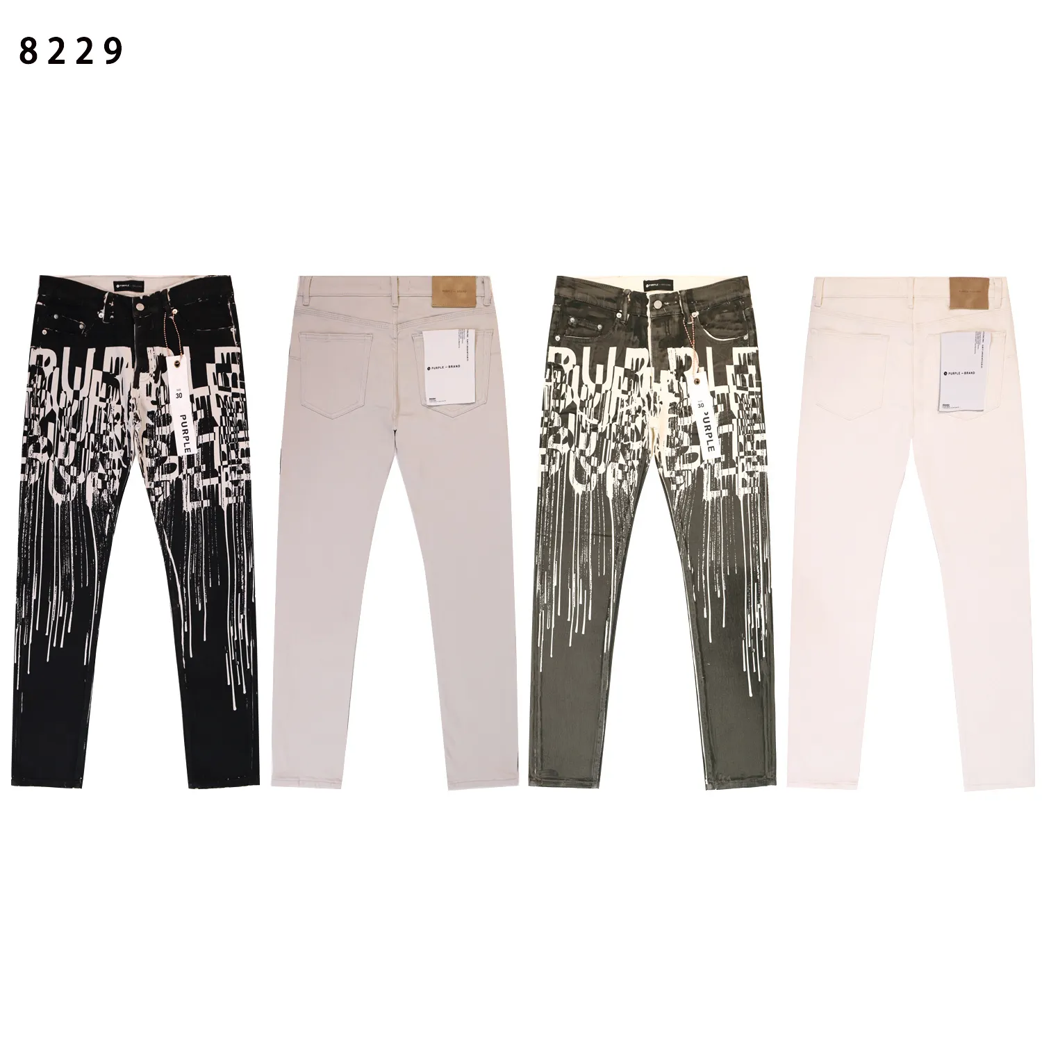 Purple Brand Logo Print Slim-Fit Jeans D13611808 — view 2