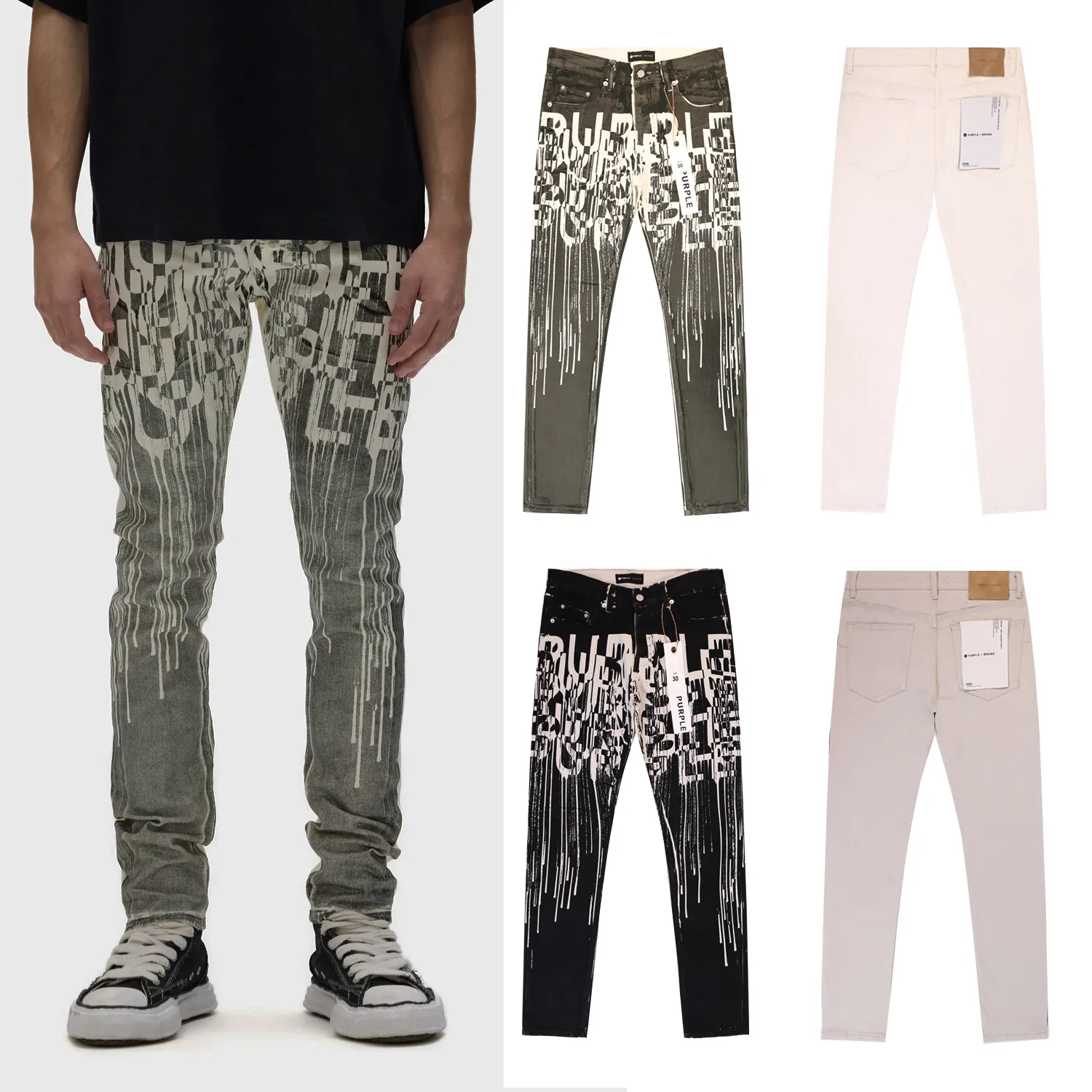 Purple Brand Logo Print Slim-Fit Jeans D13611808 — view 3
