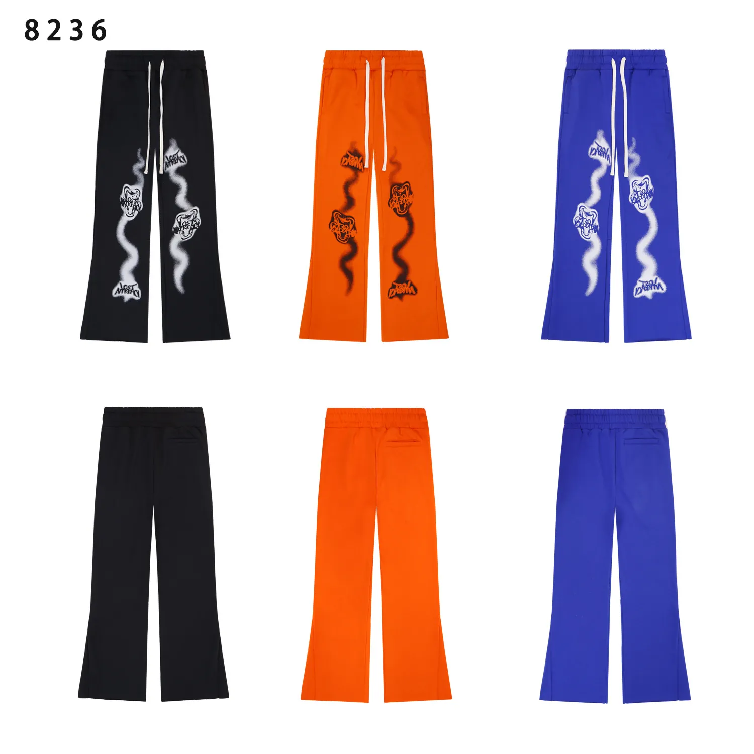 Graphic Print Flared Sweatpants D11811810