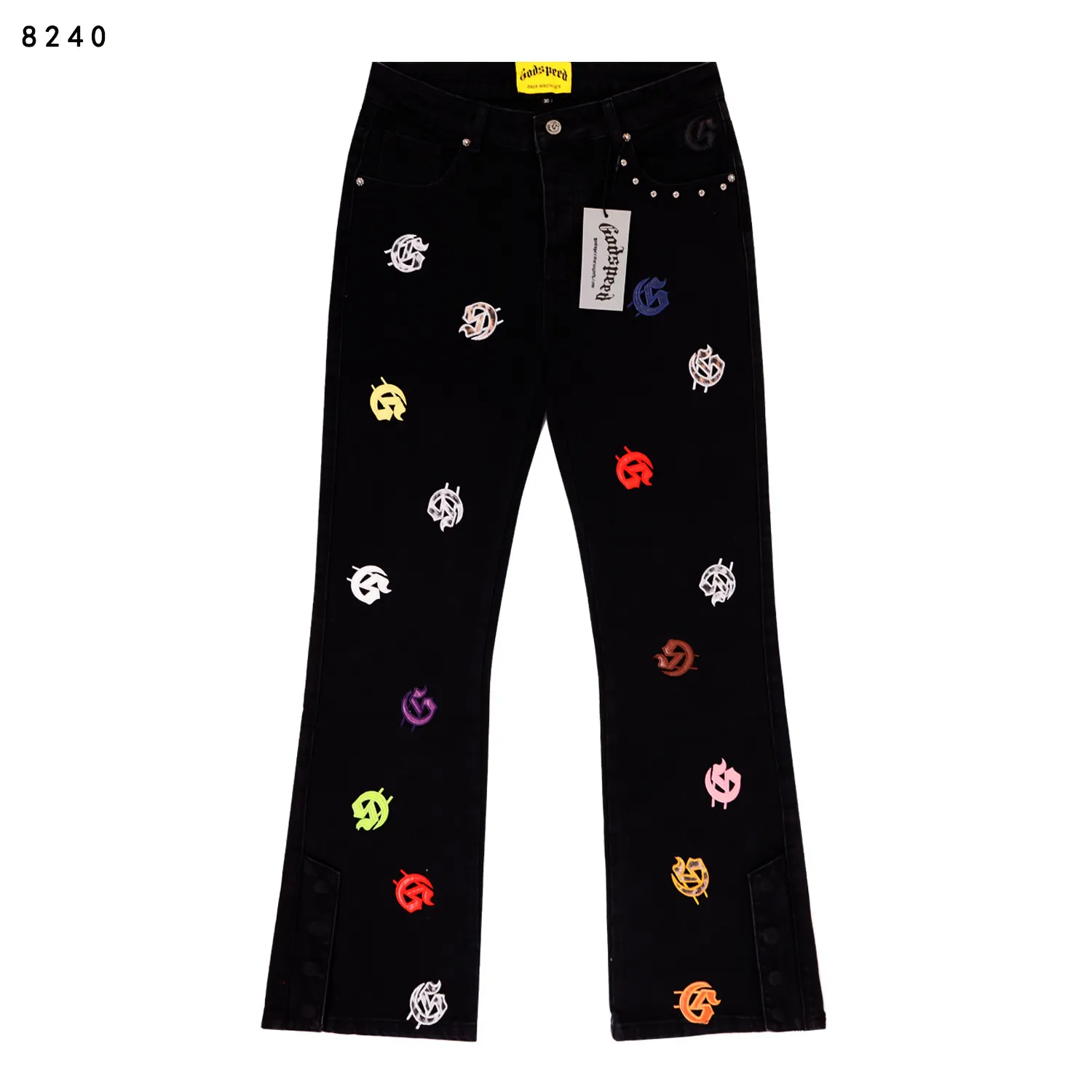 Godspeed Embroidered Flare-Leg Jeans D14811847 — view 6
