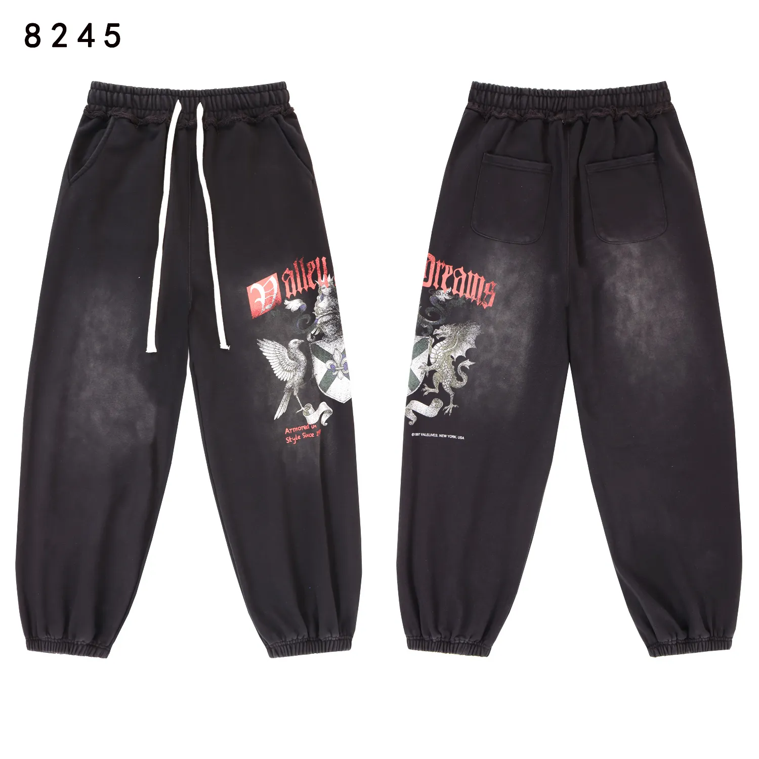 Graphic Print Washed Cotton Sweatpants D12511871 — view 2