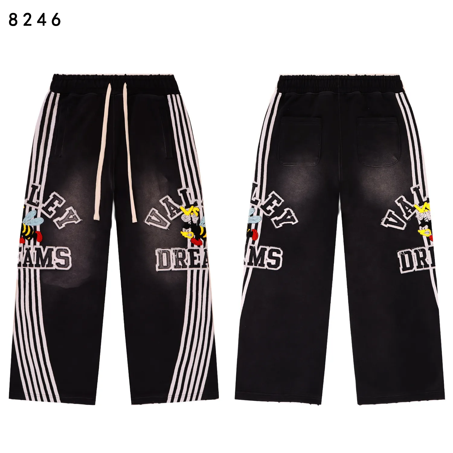 Embroidered Straight-Leg Washed Sweatpants D16011812 — view 3