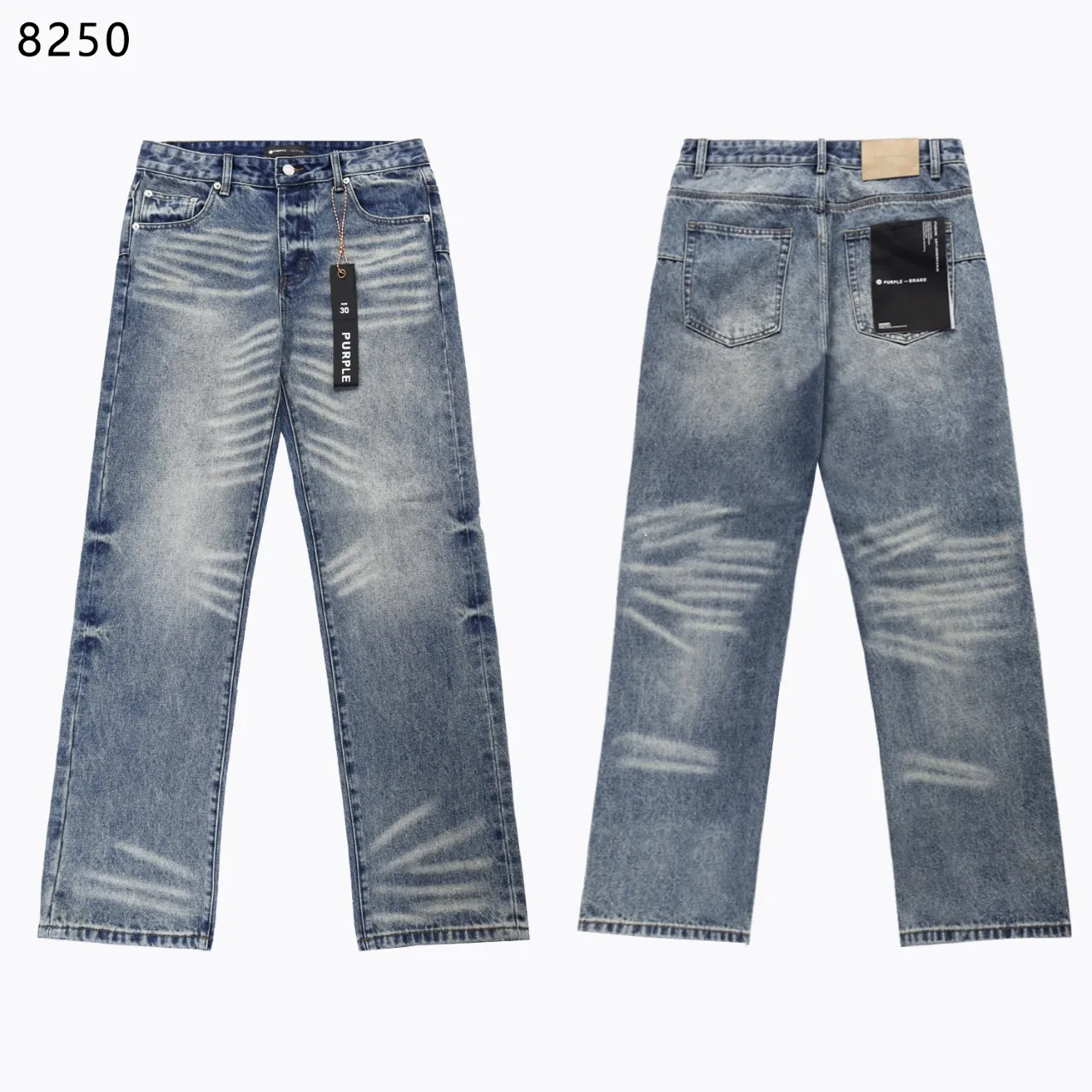 Straight-Leg Washed Denim Jeans D13011846