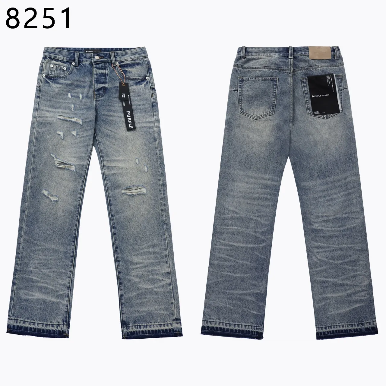 Distressed Straight-Leg Jeans D13511815