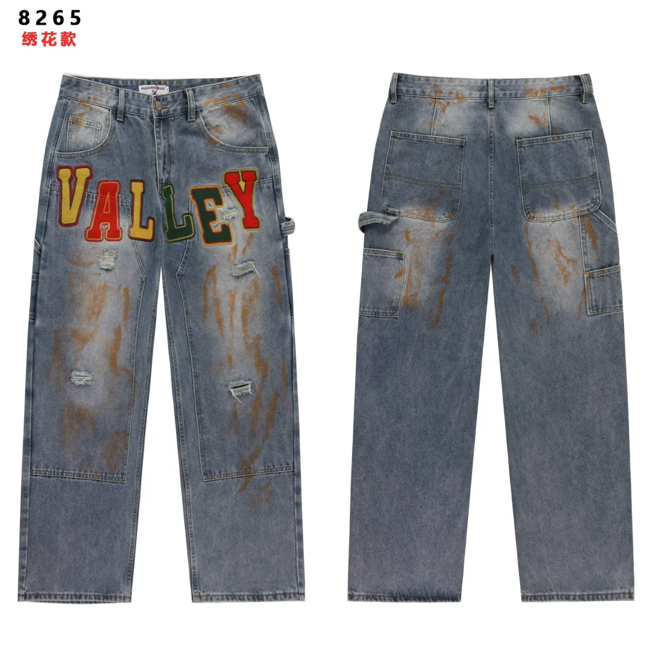 Embroidered Wide-Leg Carpenter Jeans D14811757 — view 3