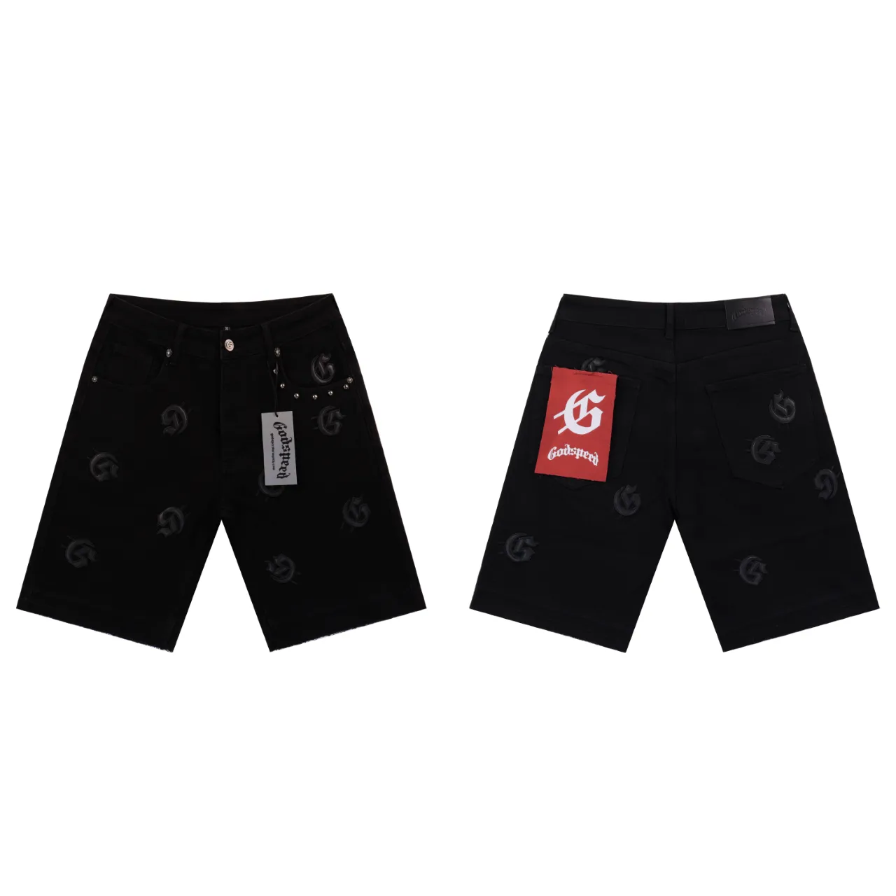Godspeed Embroidered Denim Shorts D11811878 — view 2