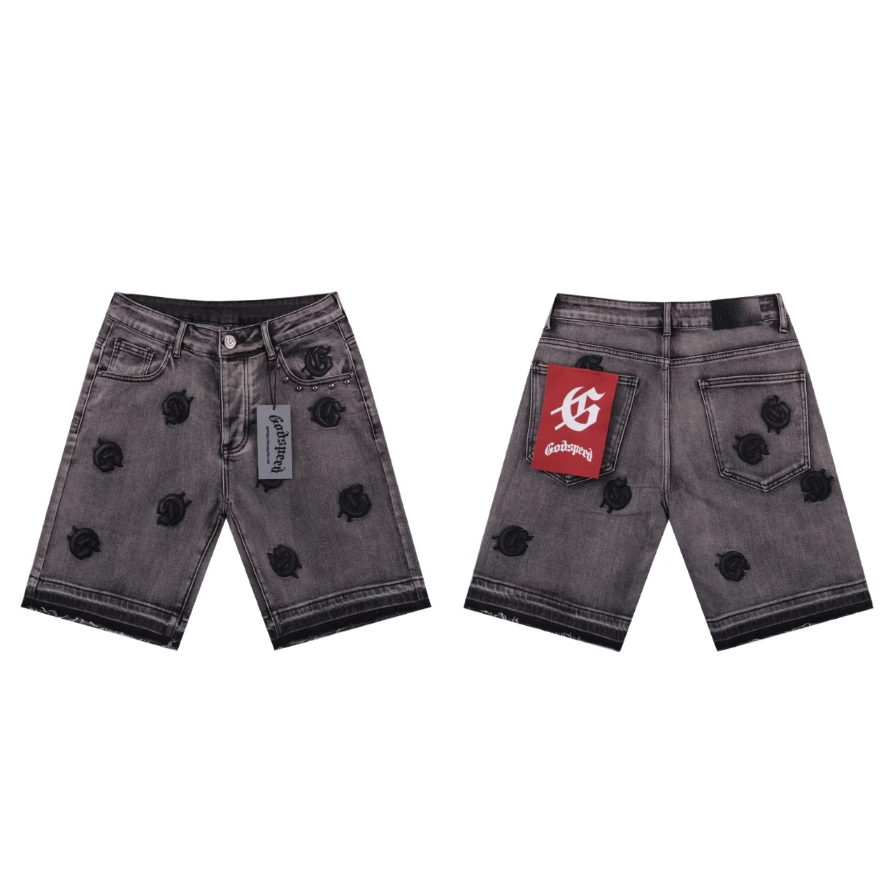 Godspeed Embroidered Denim Shorts D11811878 — view 3