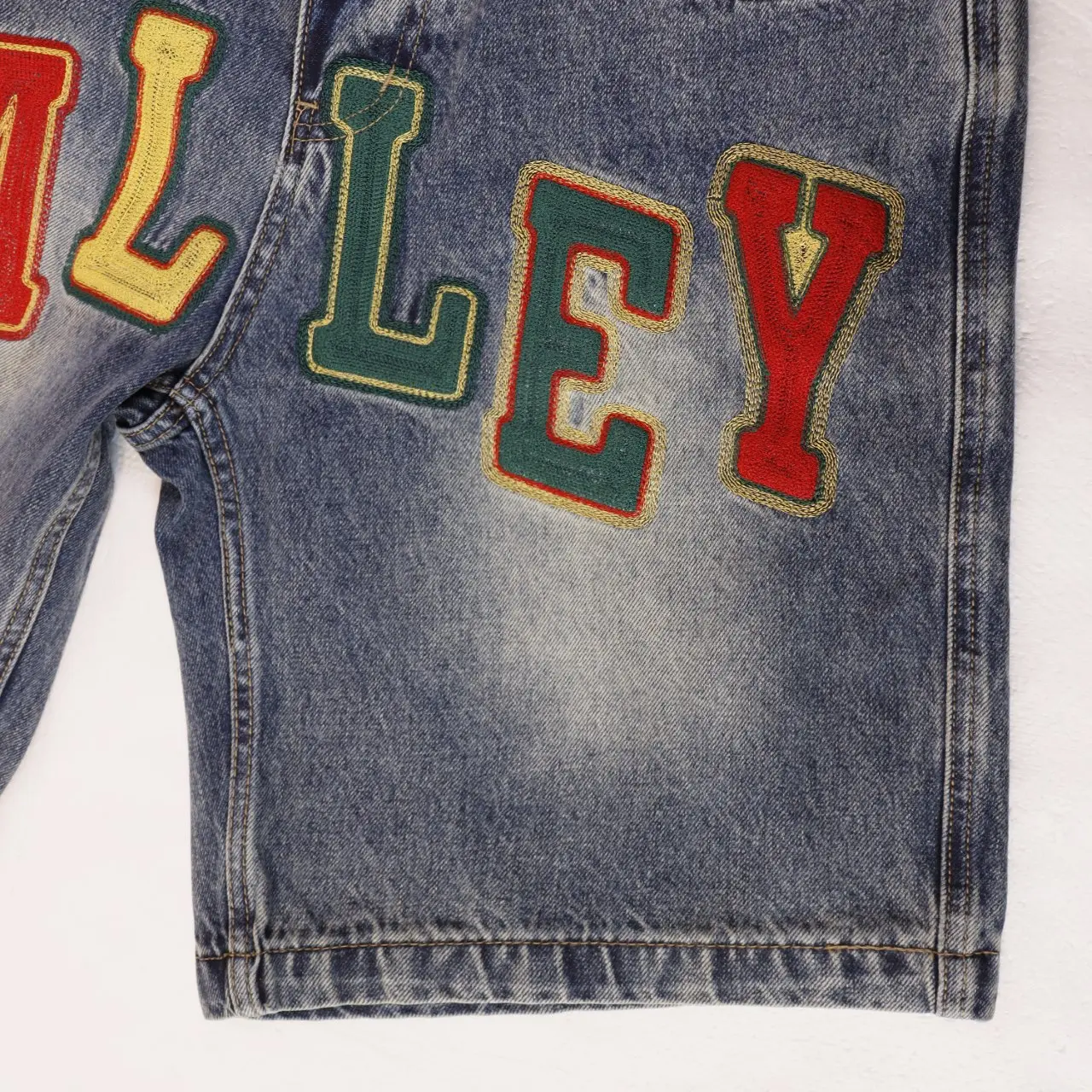 Embroidered Lettering Denim Shorts D11511825 — view 5