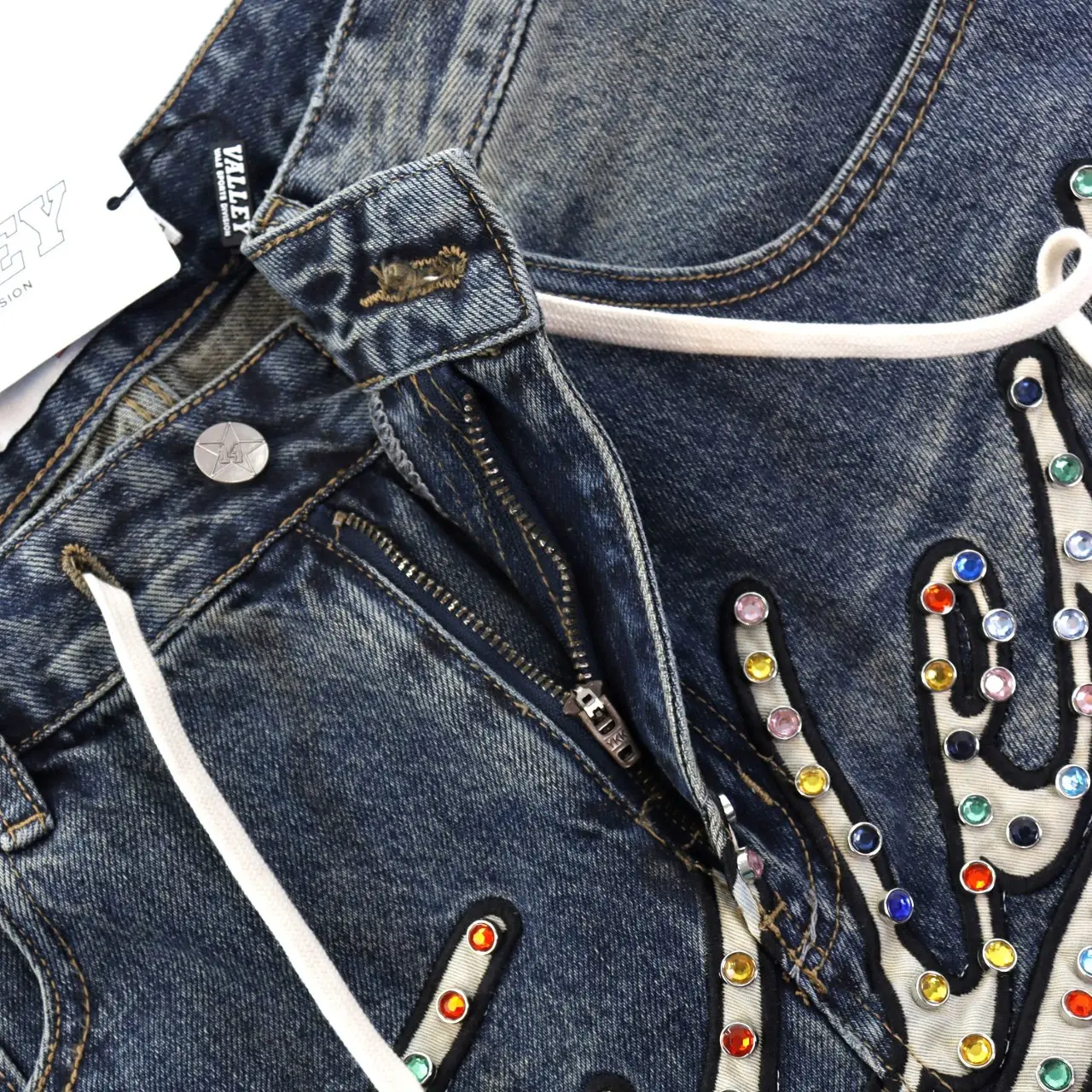 Embellished Logo Denim Shorts D12811819 — view 5