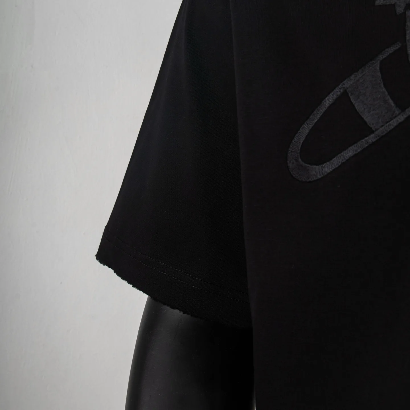 Distressed Logo Embroidered Cotton T-Shirt D11912304 — view 6