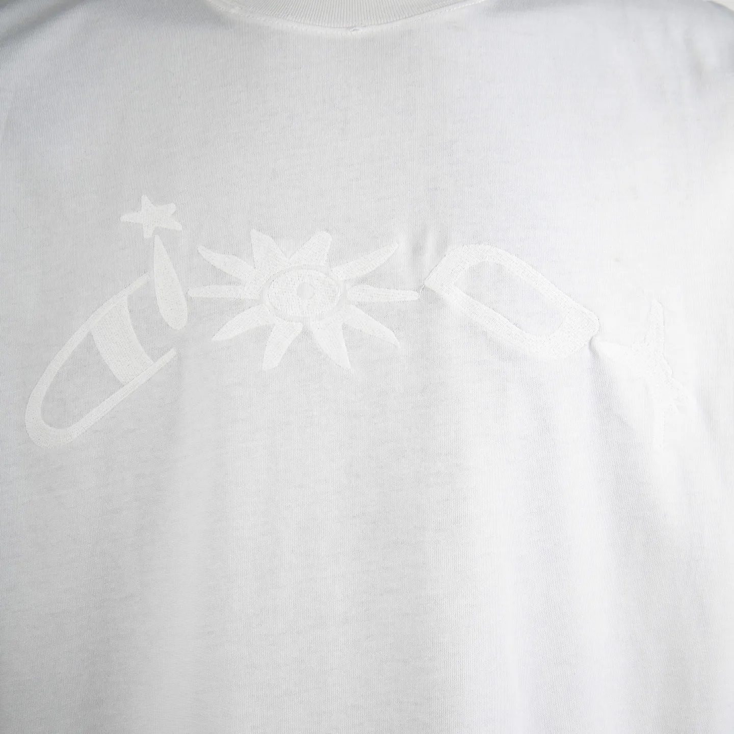 Distressed Logo Embroidery Cotton T-Shirt D11912305 — view 5