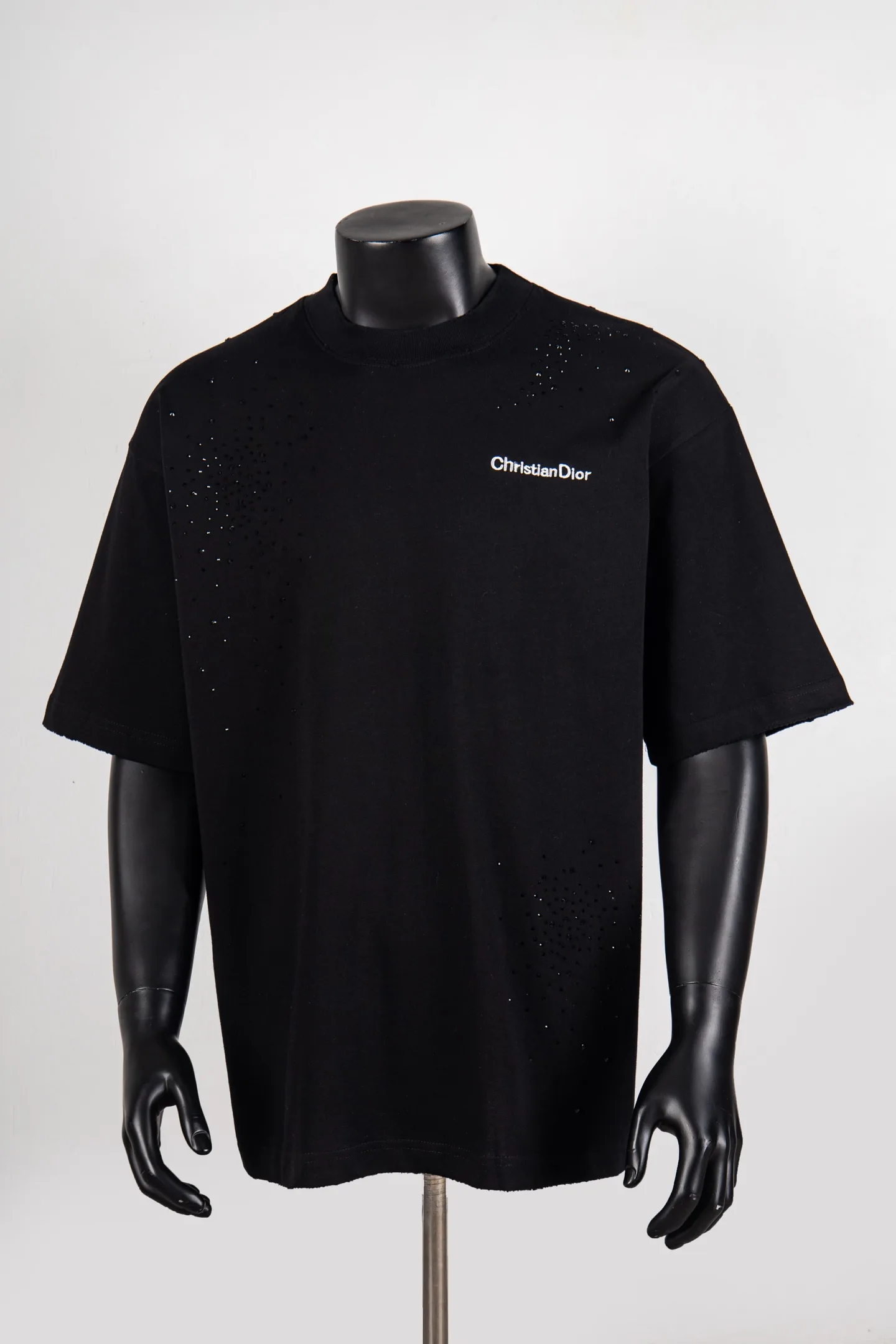 Rhinestone Embroidered Logo T-Shirt D12512274
