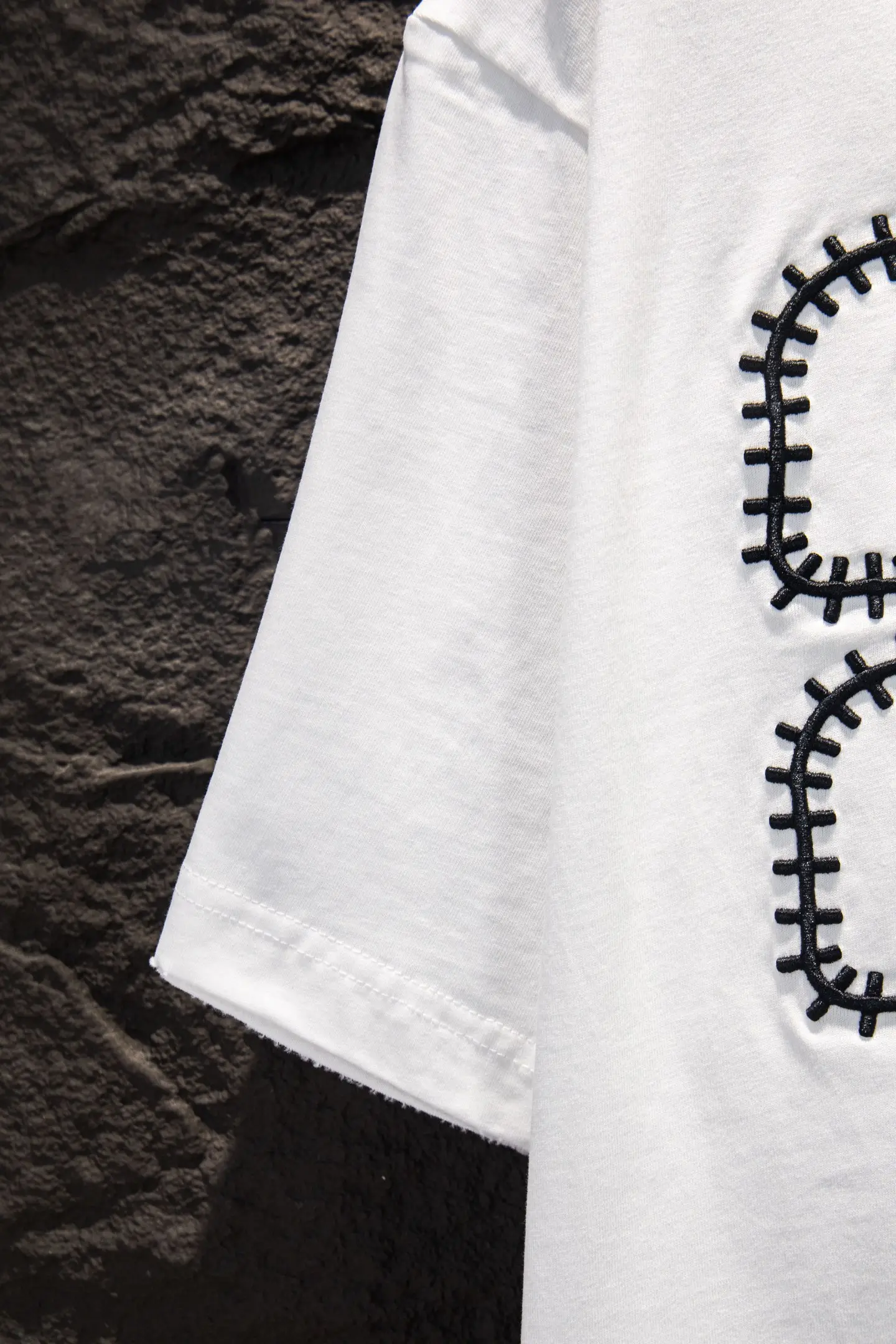 Embroidered Distressed Oversized T-Shirt D12915063 — view 6