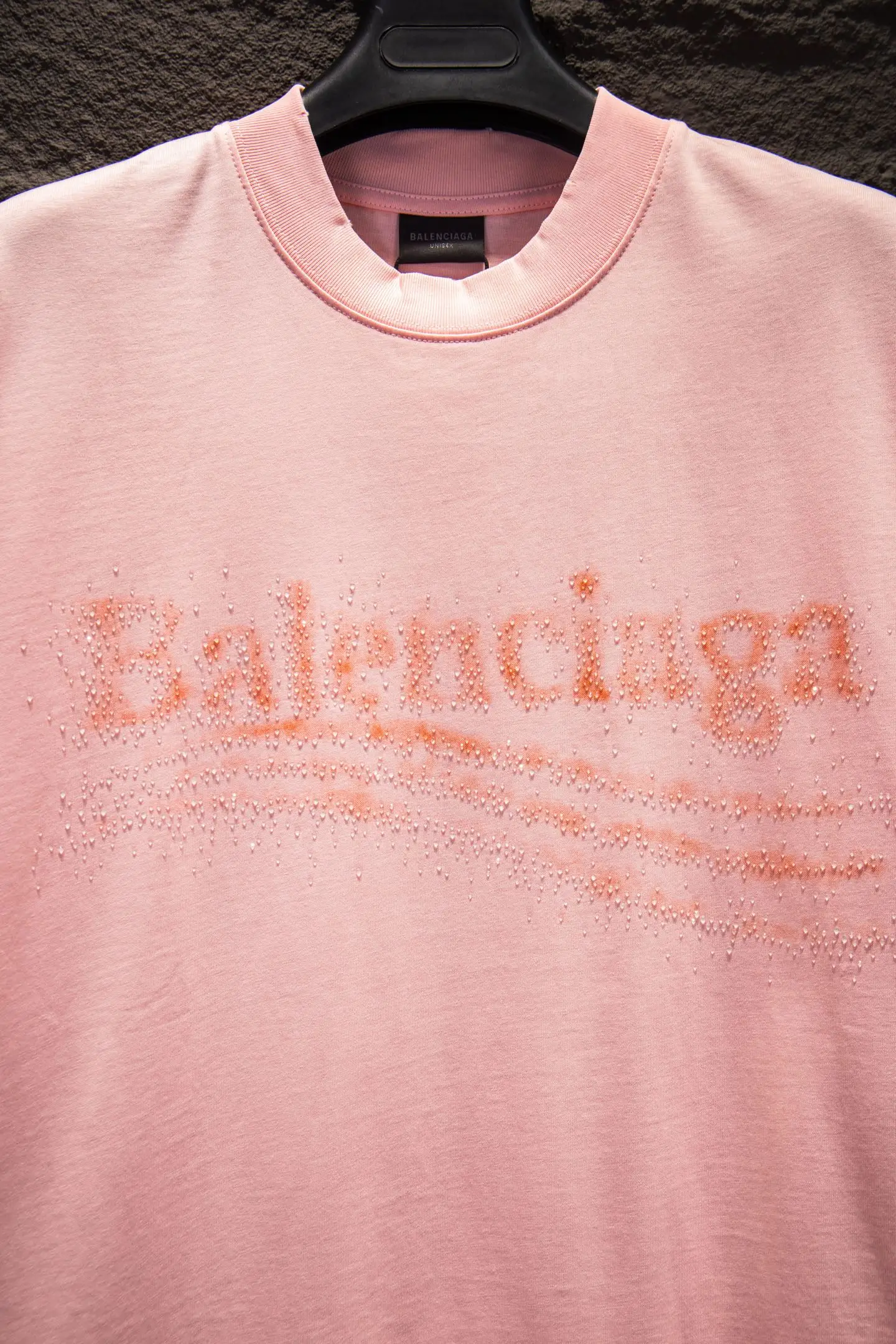 Rhinestone Logo Distressed Oversized T-Shirt D13014984 — view 4