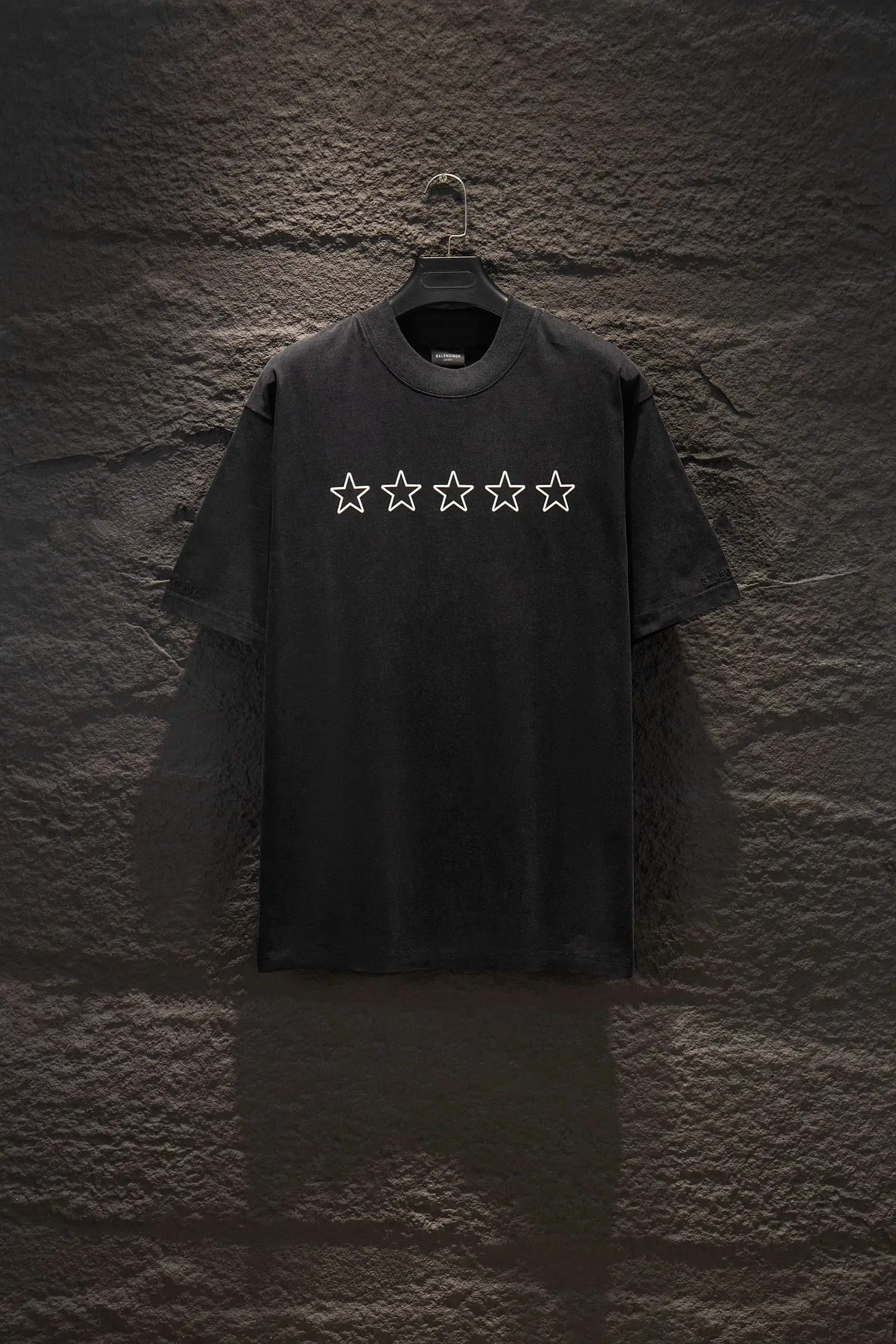 Oversized Distressed Star Print T-Shirt D12514975