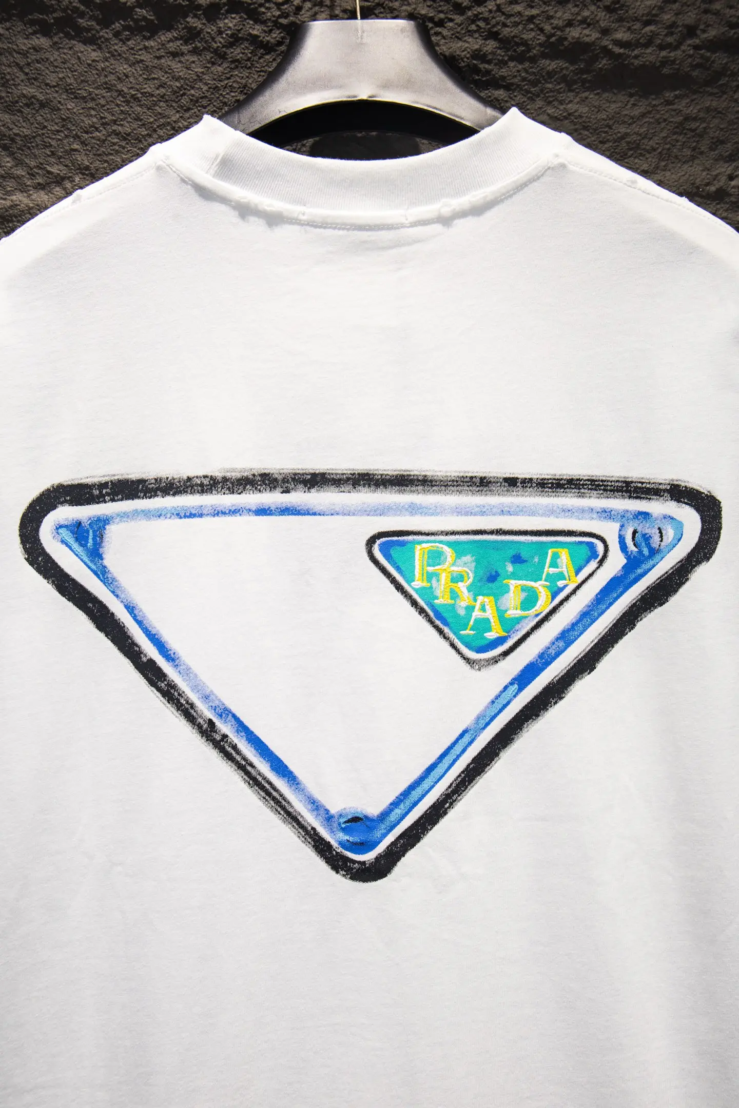 Logo-Print Distressed Cotton T-Shirt D12515071 — view 5