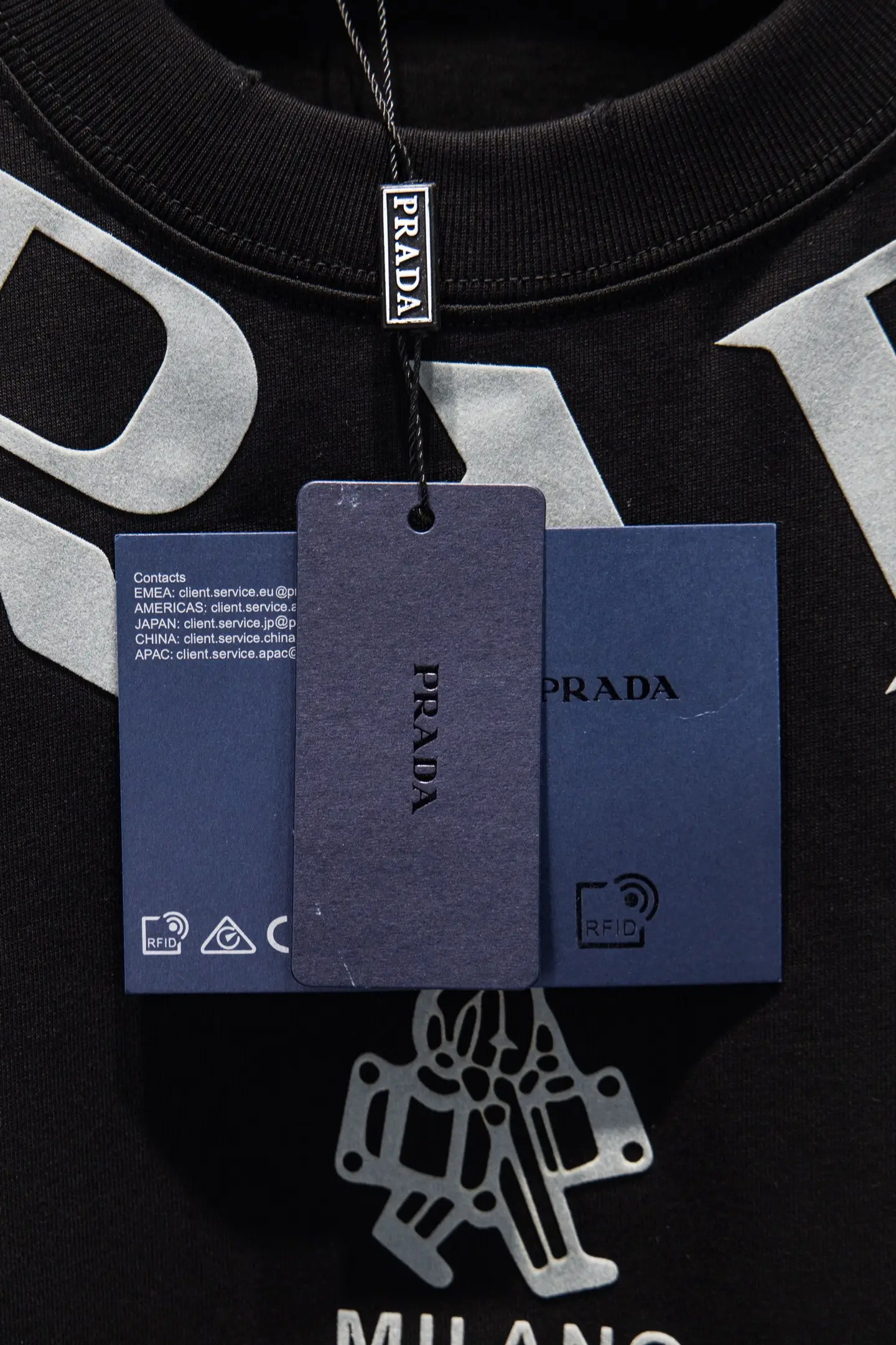 Logo-Print Distressed Cotton T-Shirt D12515070 — view 8