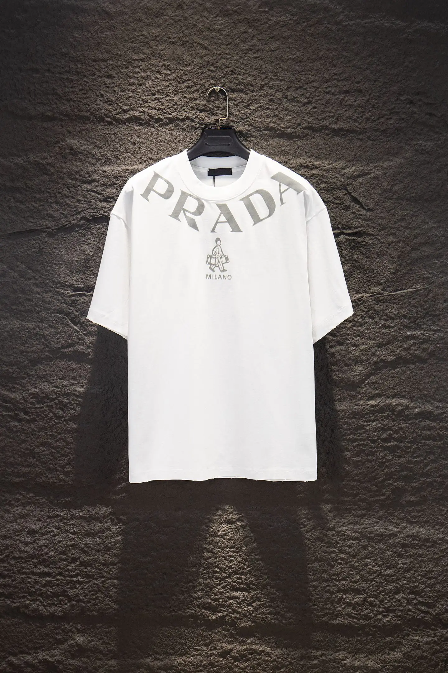 Logo-Print Flocked Cotton T-Shirt D12515069