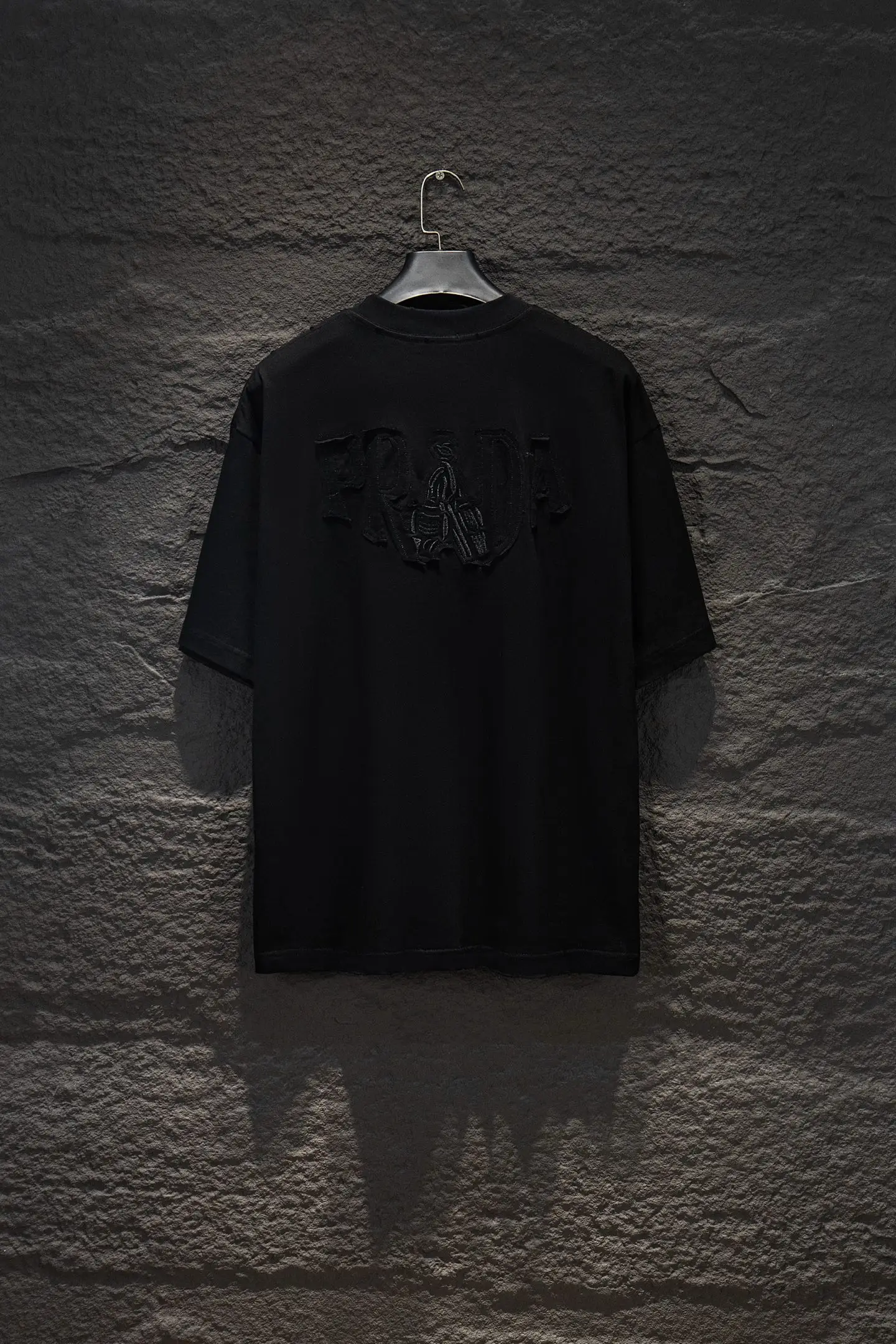 Distressed Embroidered Cotton T-Shirt D12515068 — view 2