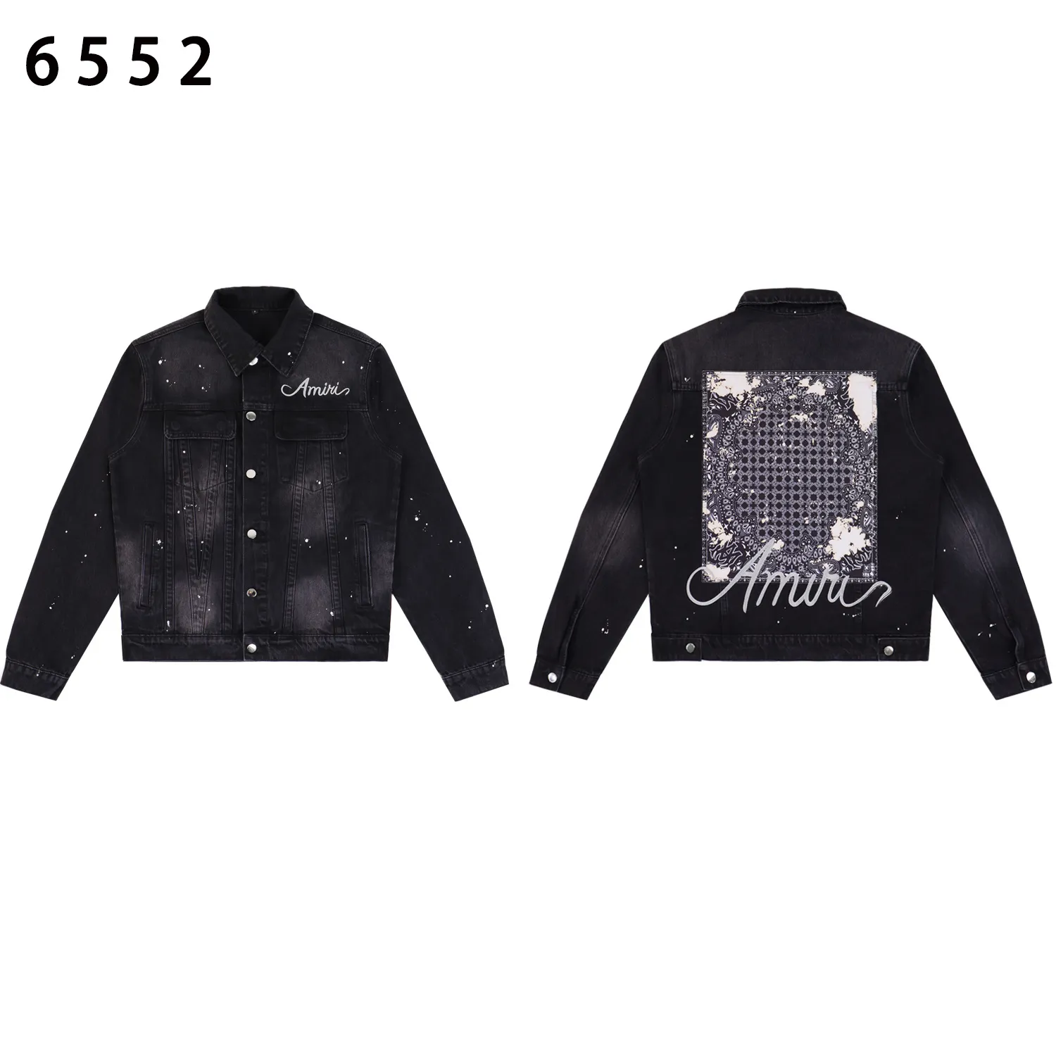 Logo-Embroidered Distressed Denim Jacket D16811866 — view 3
