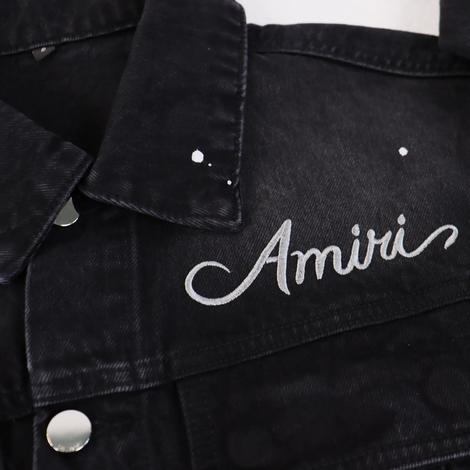 Logo-Embroidered Distressed Denim Jacket D16811866 — view 4