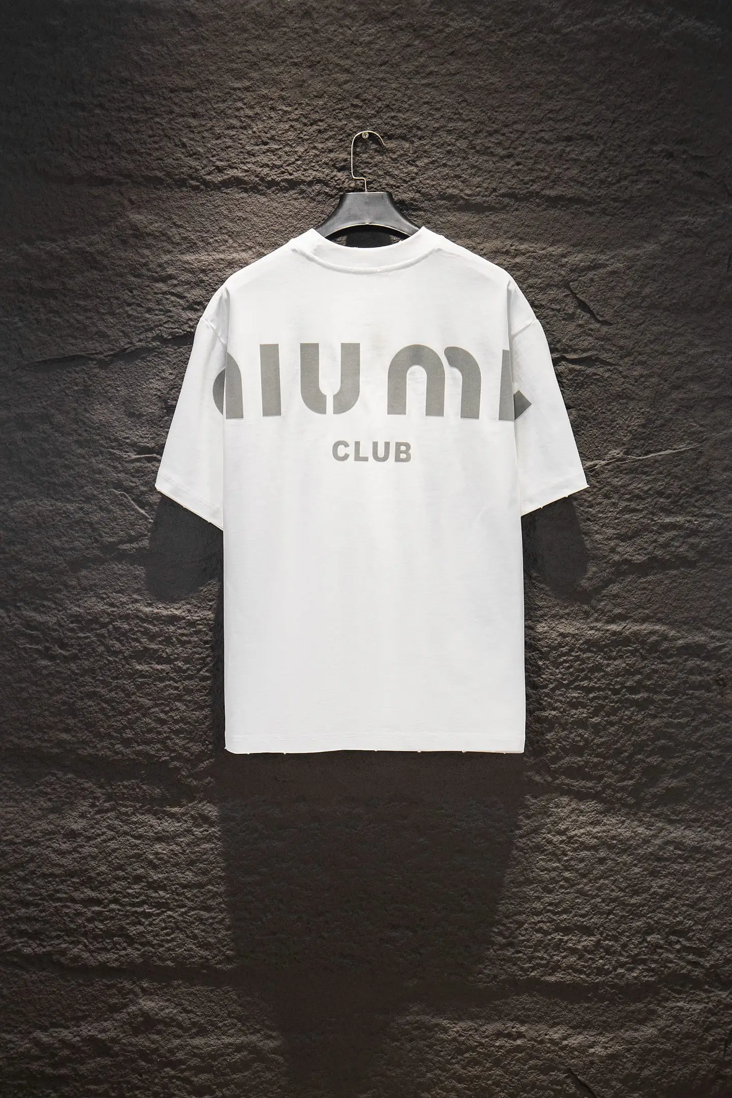 Miu Club Flocked Logo Oversized T-Shirt D11915061 — view 2