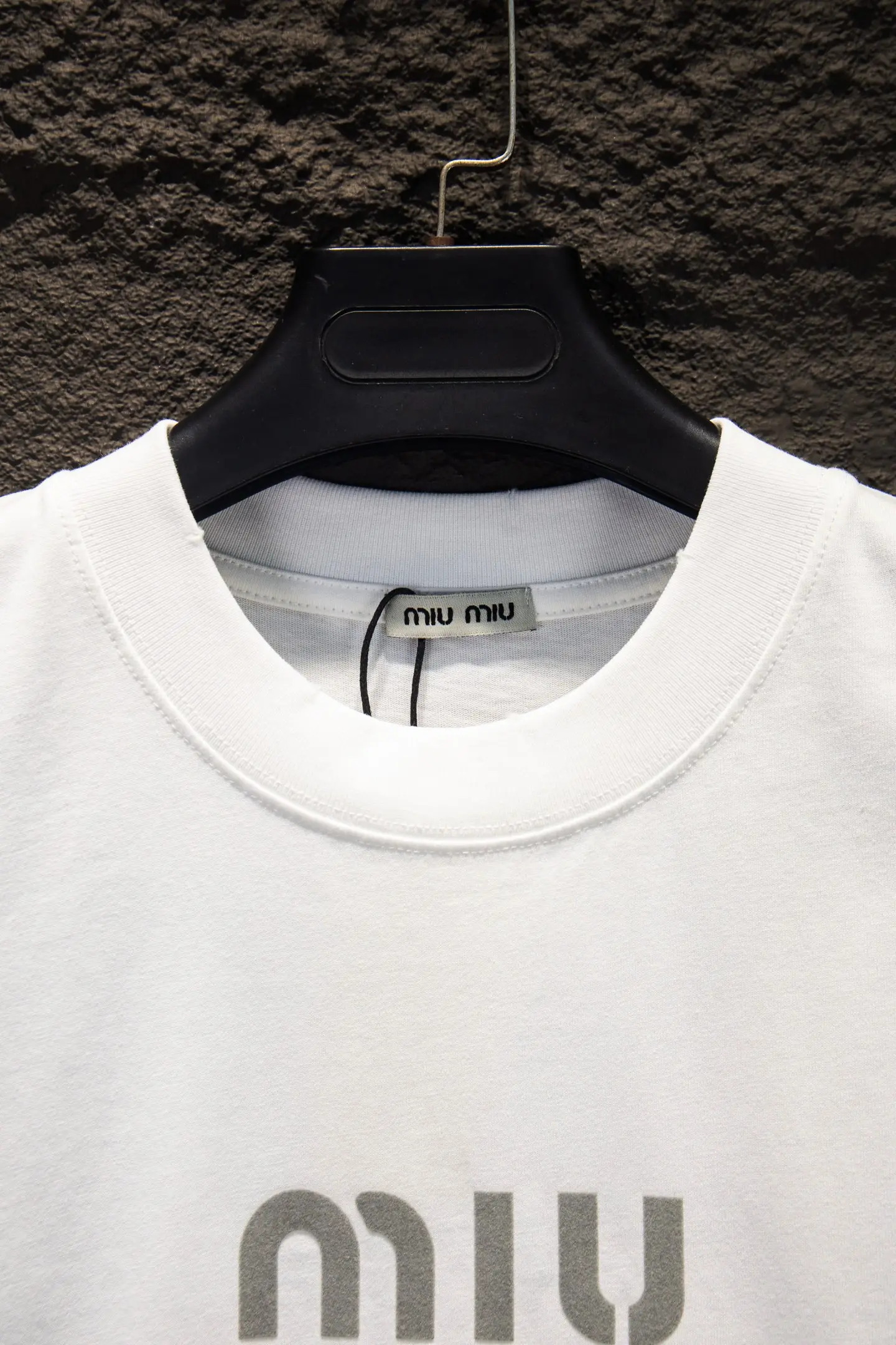 Miu Club Flocked Logo Oversized T-Shirt D11915061 — view 3