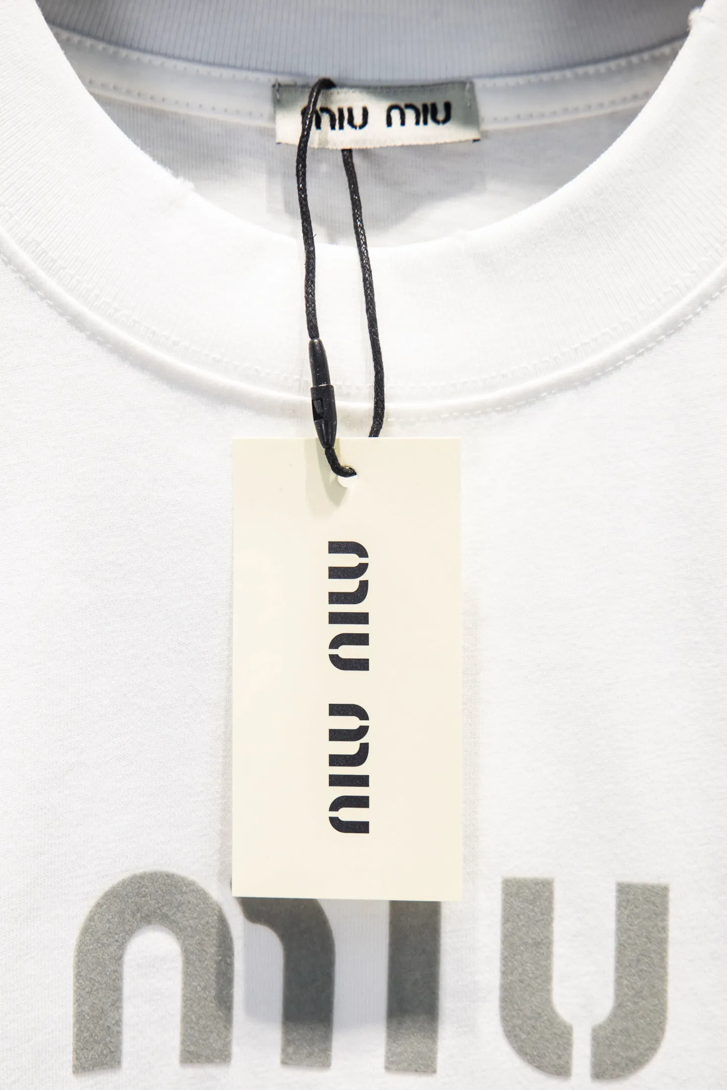 Miu Club Flocked Logo Oversized T-Shirt D11915061 — view 8