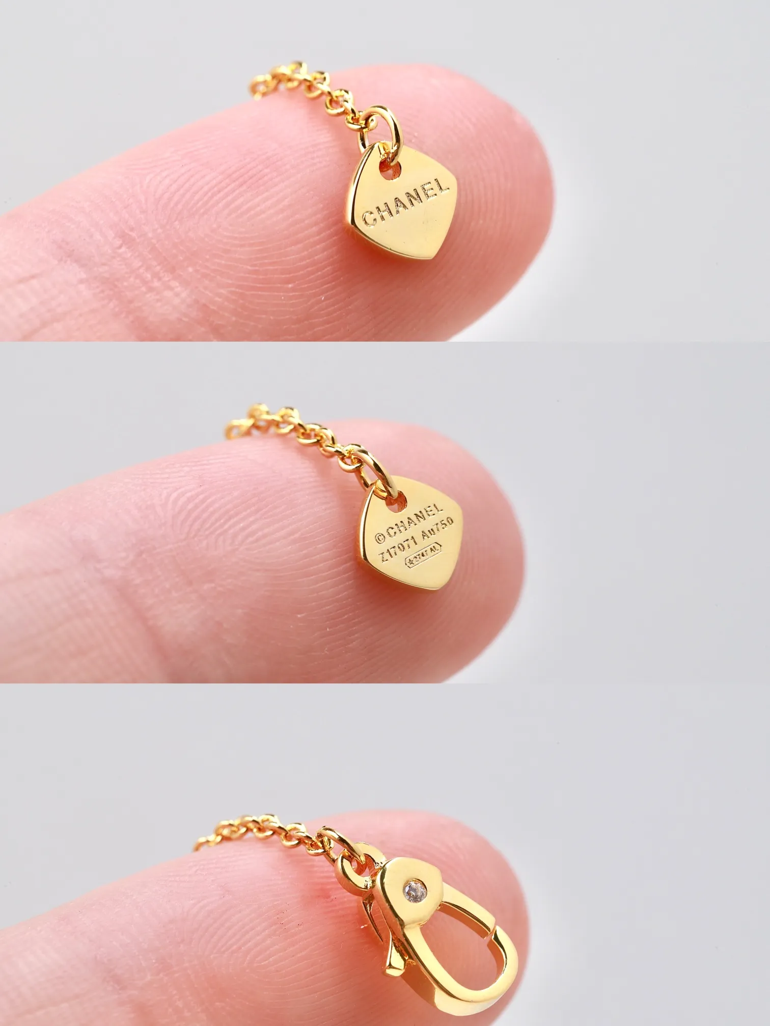Quilted Crescent Moon Pendant Necklace D11016655 — view 8