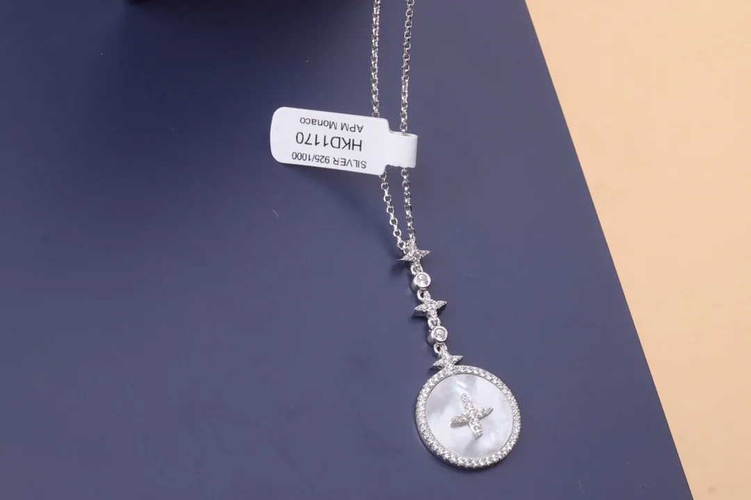APM Monaco Star and Mother-of-Pearl Pendant Necklace (Sterling Silver) D29516572