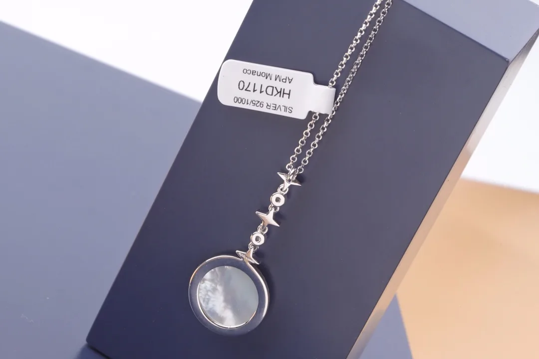 APM Monaco Star and Mother-of-Pearl Pendant Necklace (Sterling Silver) D29516572 — view 6