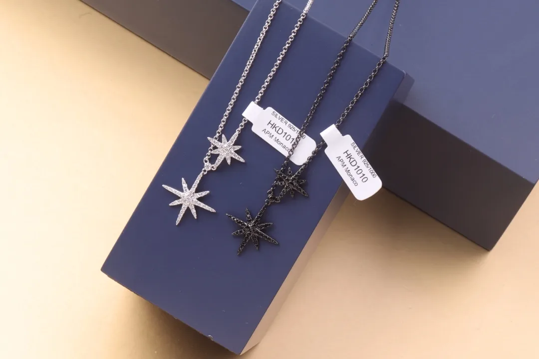 Météorites Double Star Pendant Necklace (Sterling Silver) D16517404 — view 3
