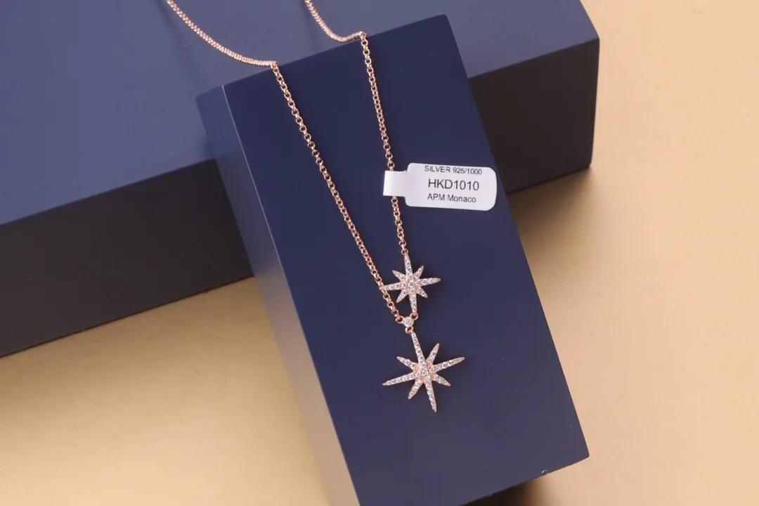 Météorites Double Star Pendant Necklace (Sterling Silver) D16517404 — view 4