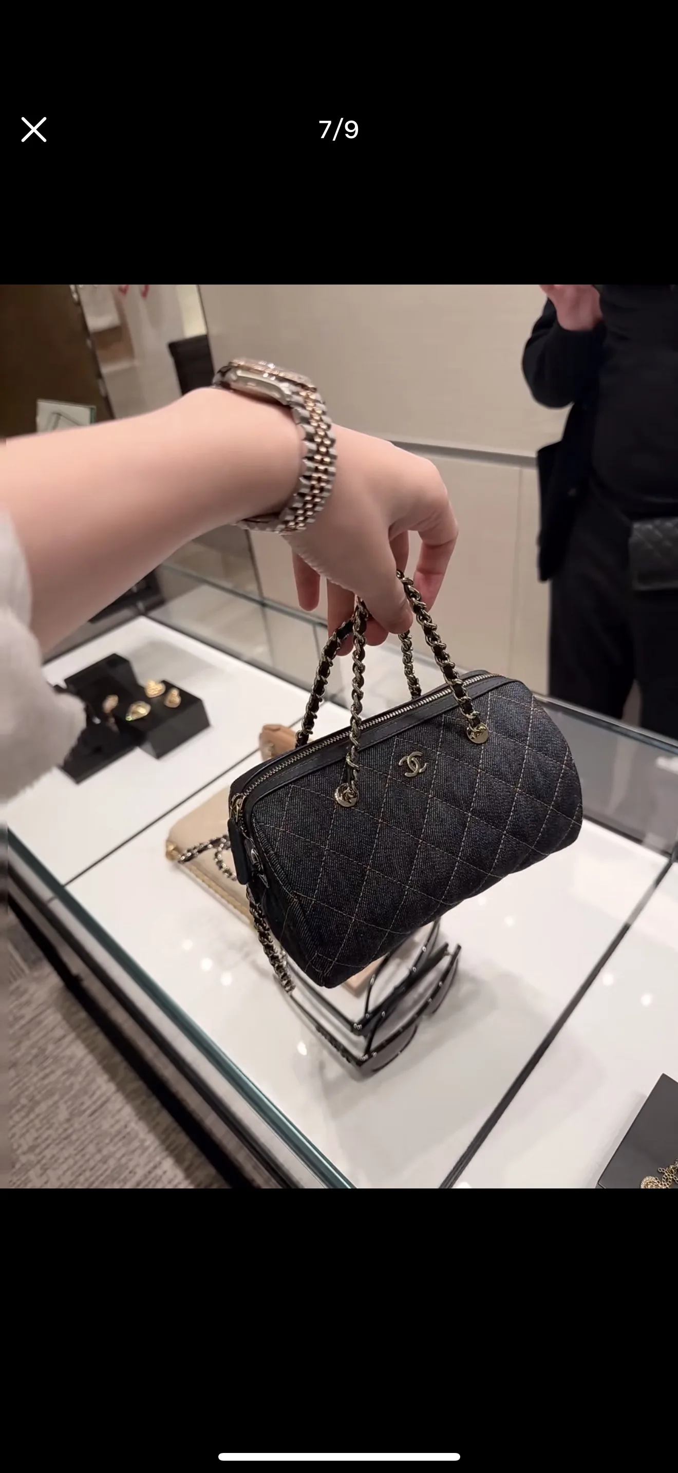 Chanel 25P Denim Bowling Bag D33017917
