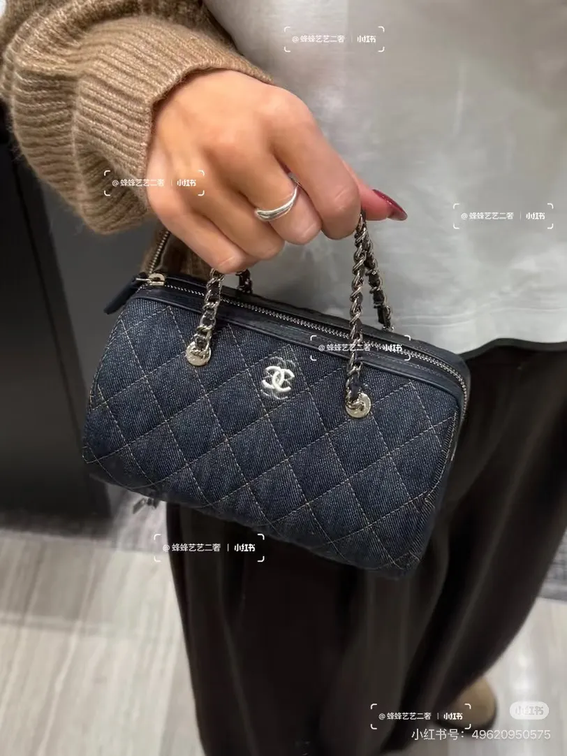 Chanel 25P Denim Bowling Bag D33017917 — view 4