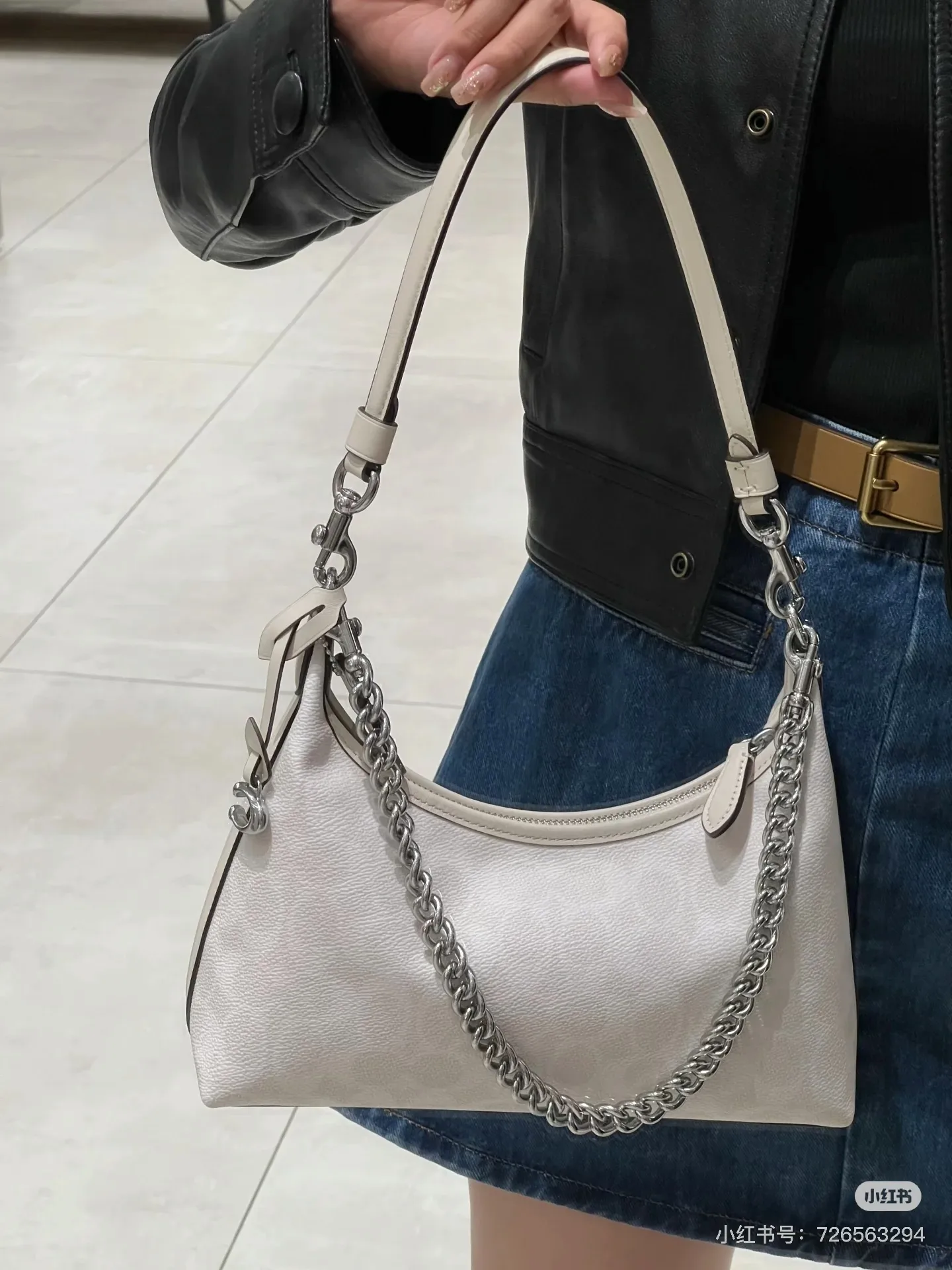 Coach Juliet Shoulder Bag in Ice White Monogram D31018060 — view 2