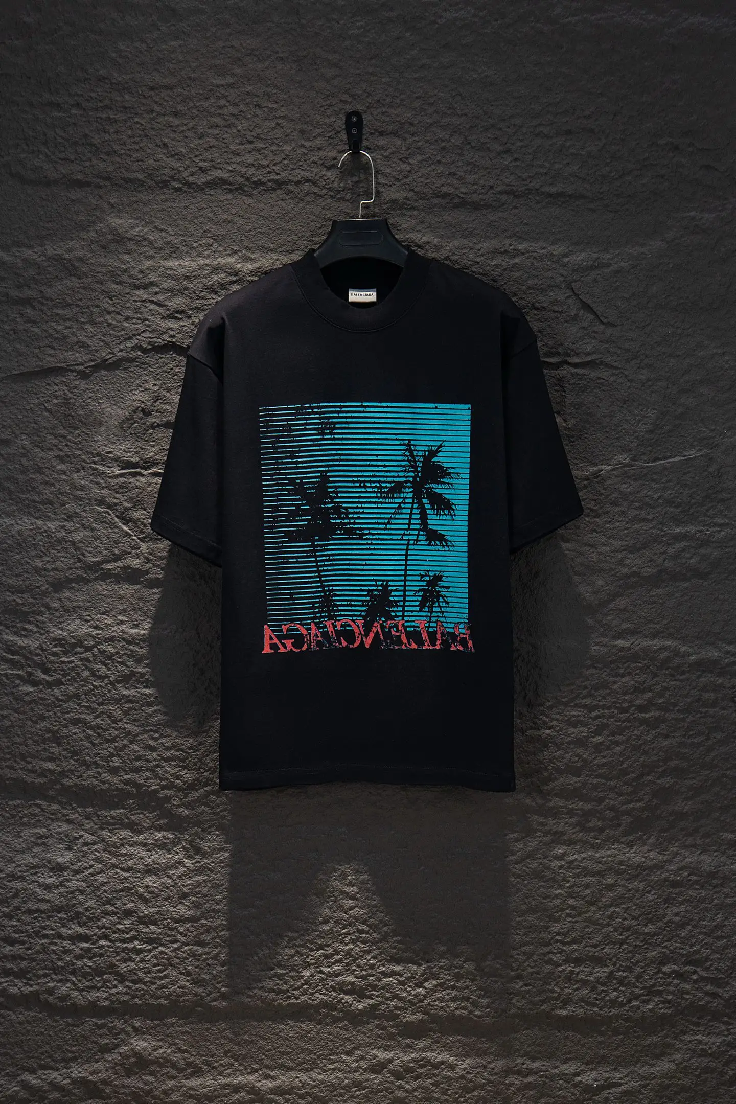 Oversized Palm Graphic Distressed T-Shirt D10522924