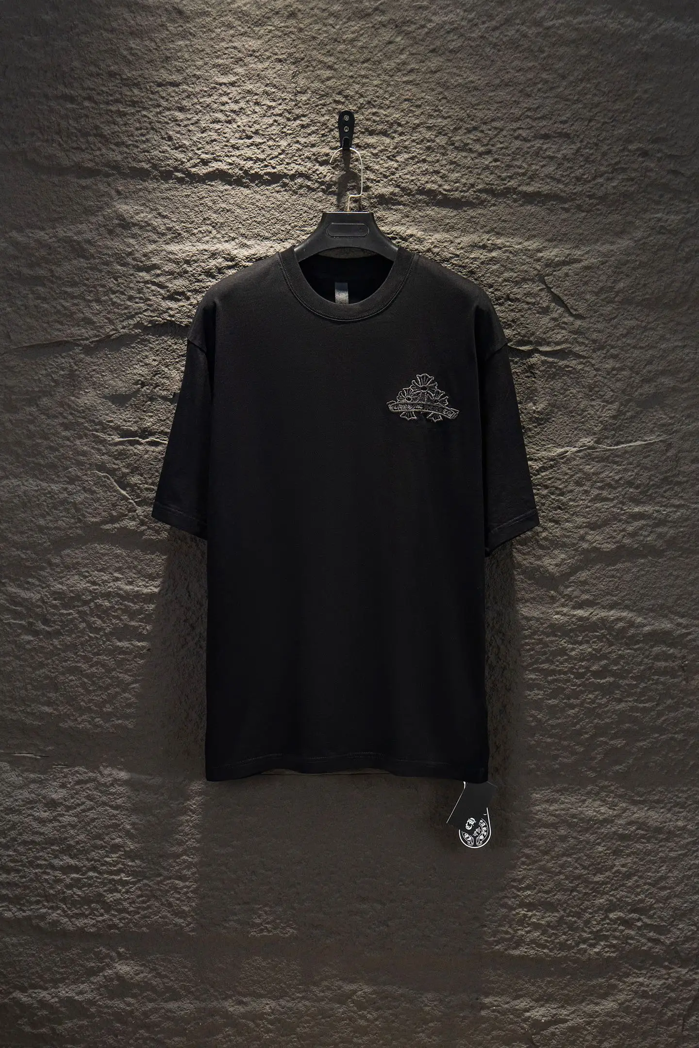 Embroidered Oversized Washed Cotton T-Shirt D11522925