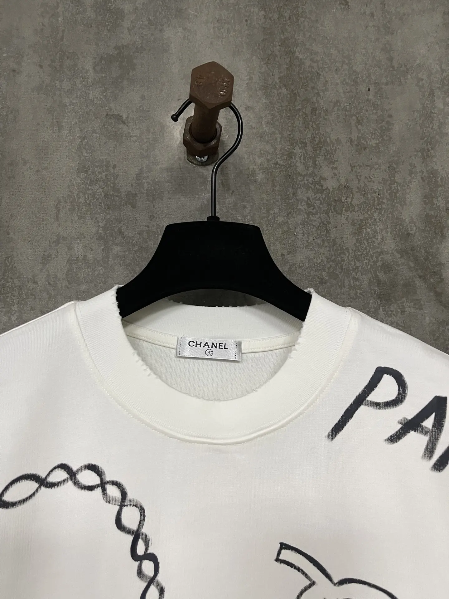 Hand-Painted Graffiti Heavyweight Cotton T-Shirt D17011939 — view 5