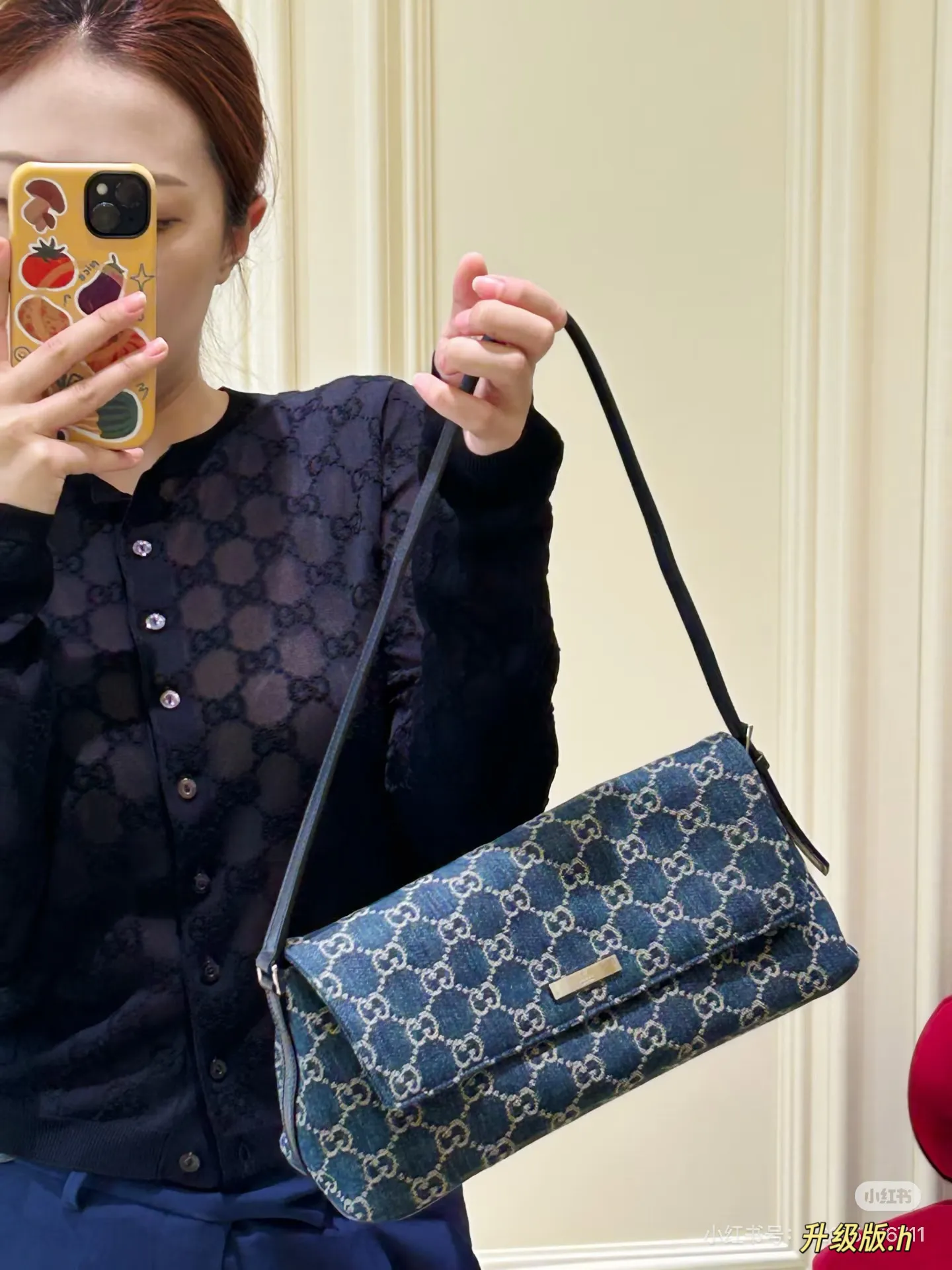 Gucci Monogram Denim Shoulder Bag D28018480