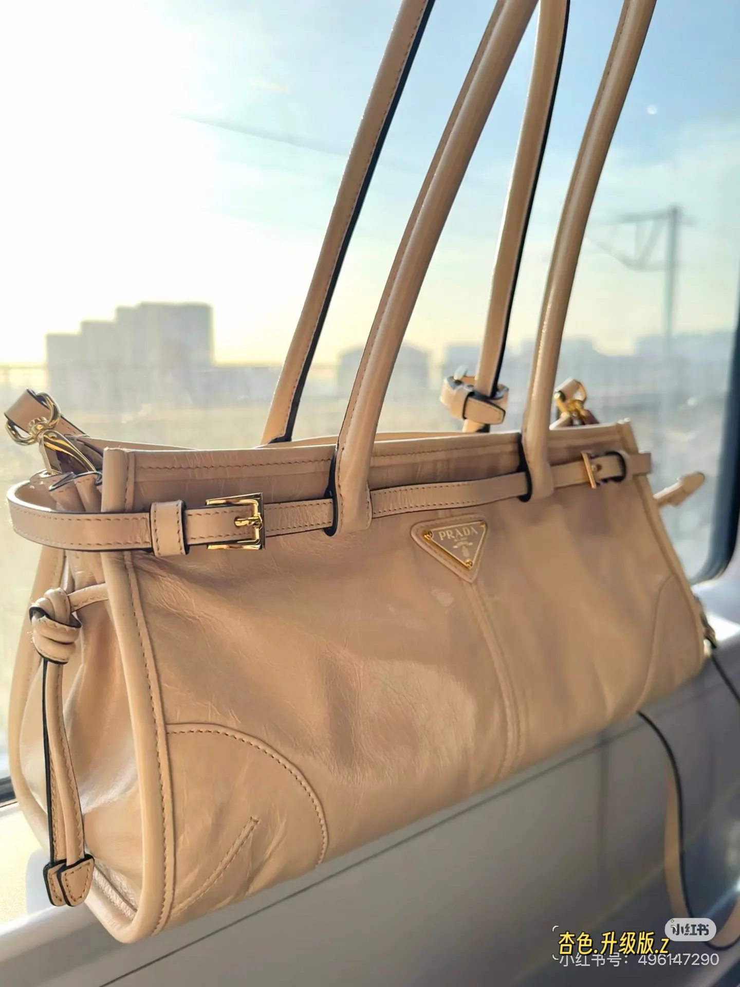 Prada Waxed Leather Top-Handle Bag D37018448