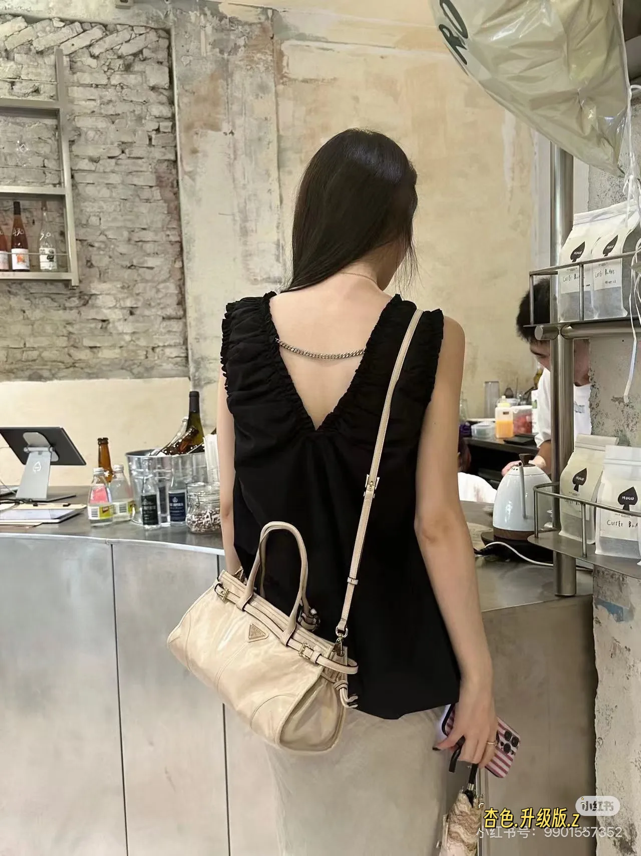 Prada Waxed Leather Top-Handle Bag D37018448 — view 7