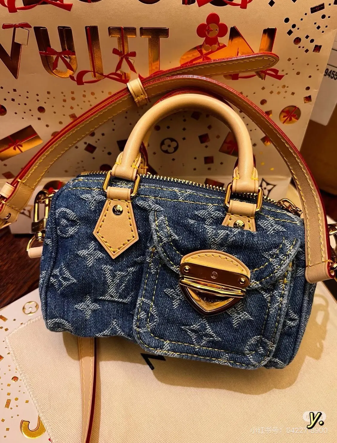 Monogram Denim Pillow Bag D36018007 — view 8