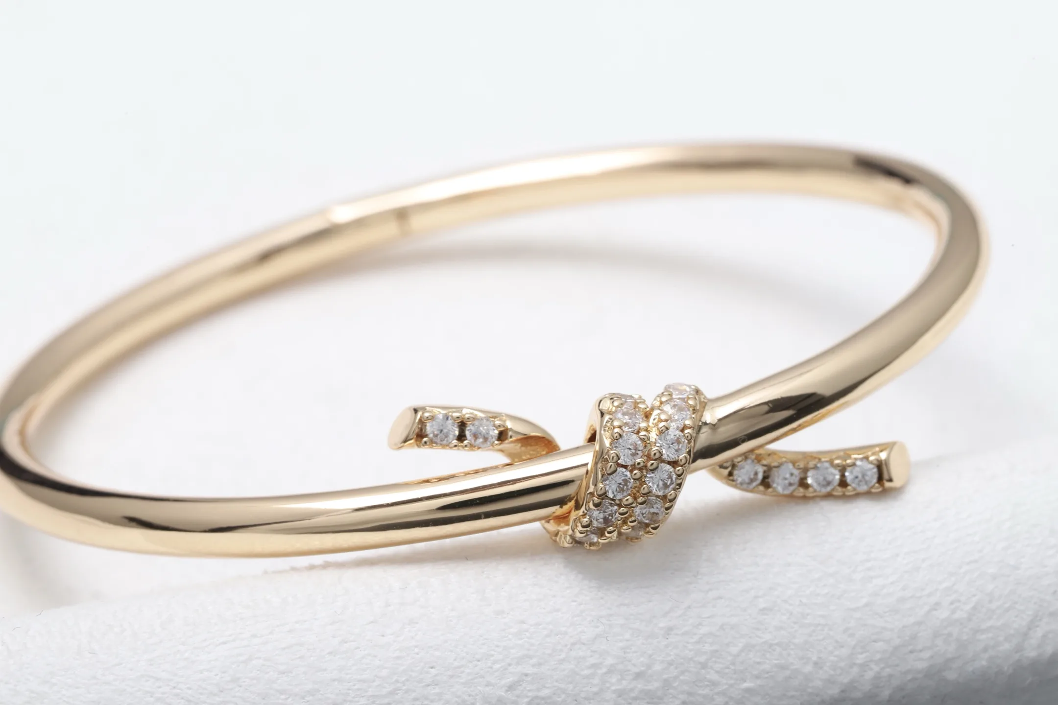 Knot Pave Bangle (Gold-Plated Brass) D14016583 — view 3