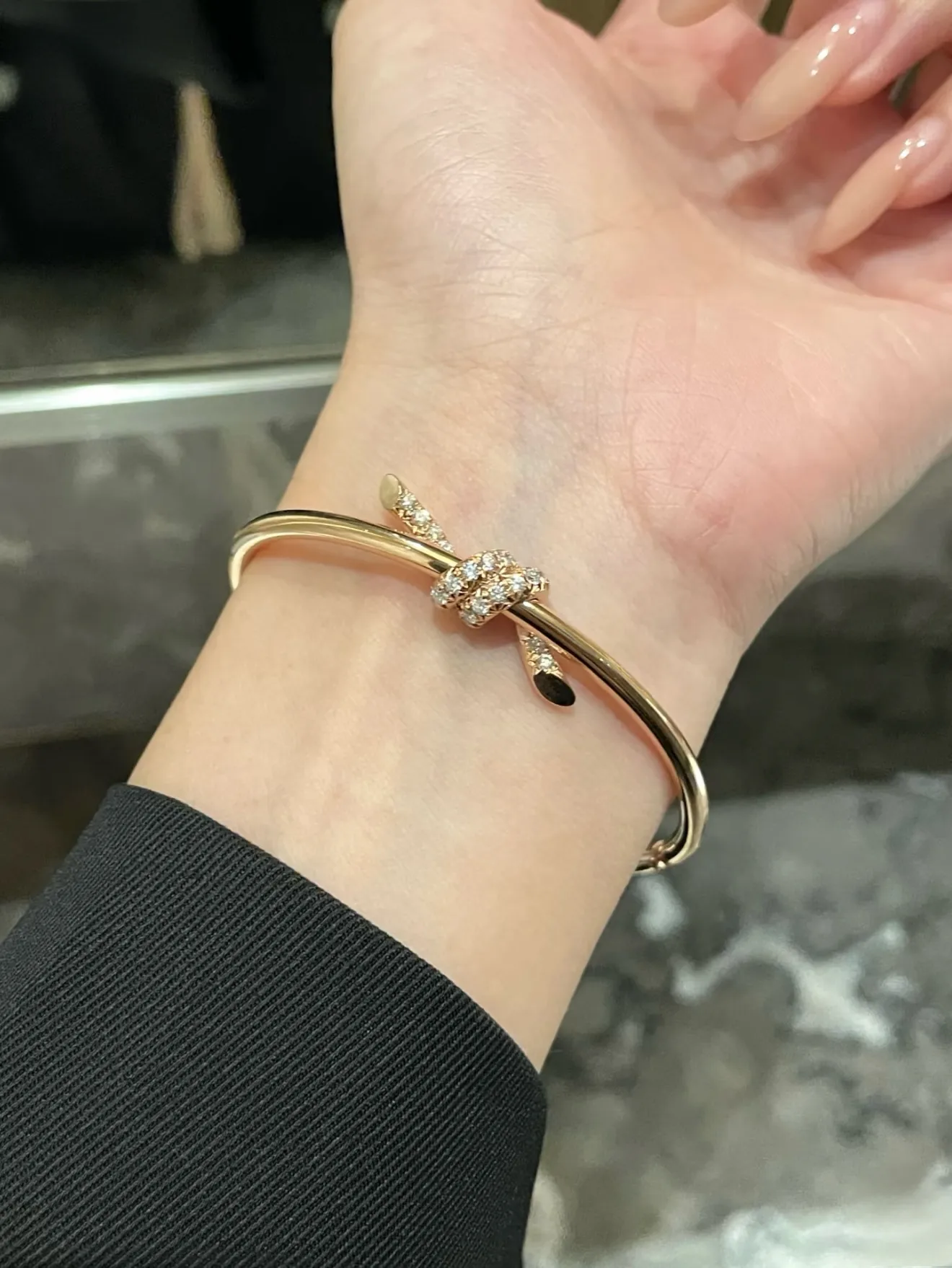 Knot Pave Bangle (Gold-Plated Brass) D14016583 — view 8