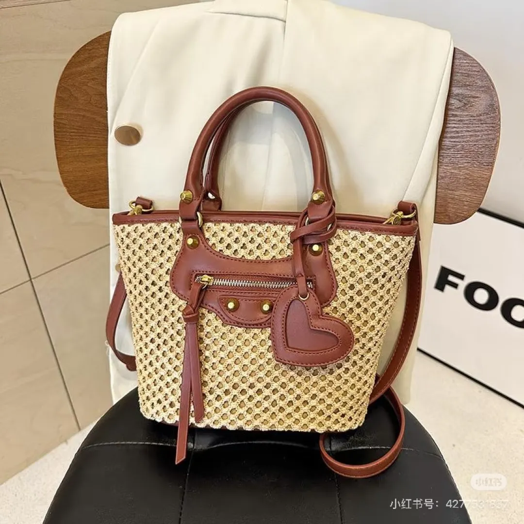 Woven Straw Top-Handle Tote Bag D30017963 — view 5