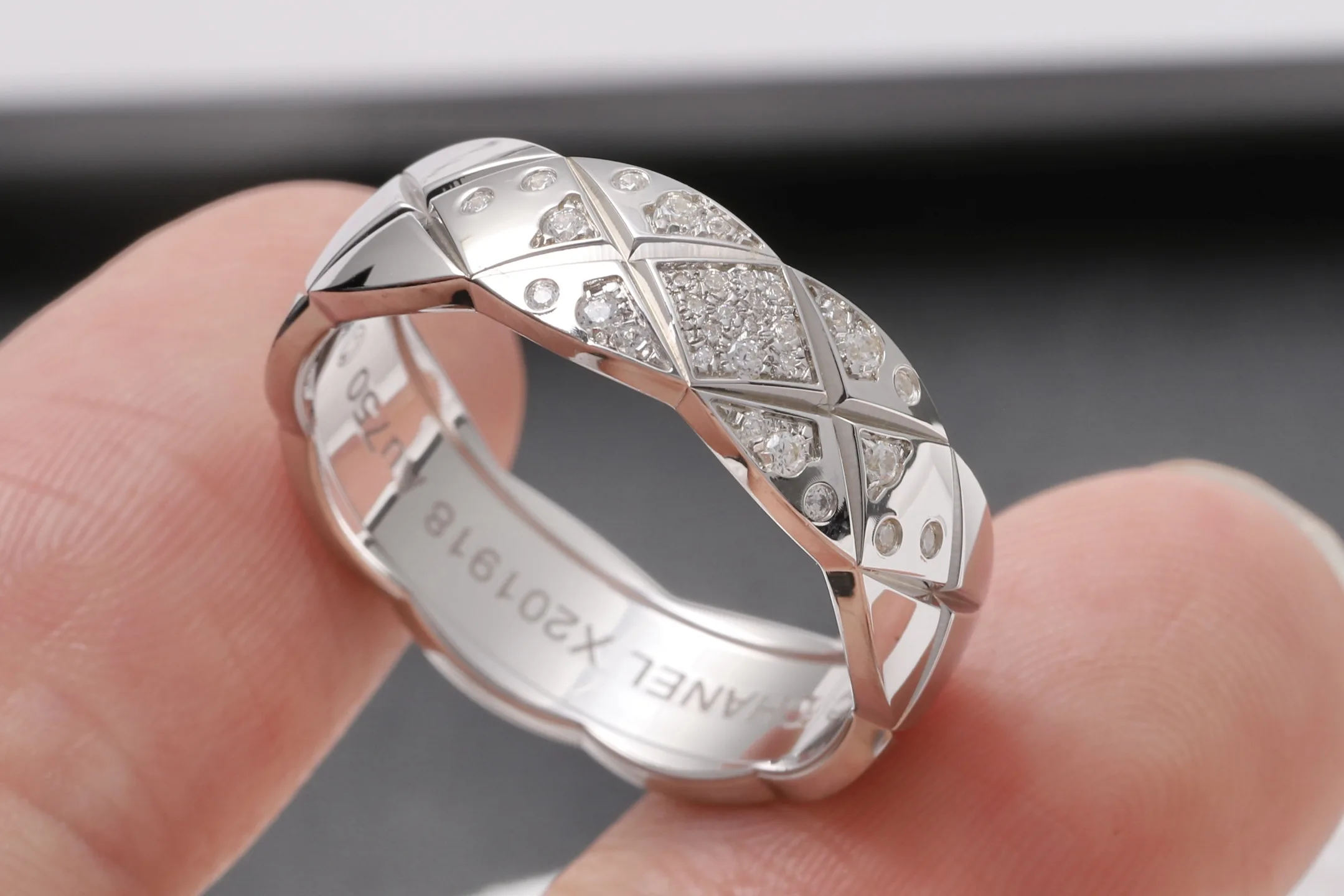 Coco Crush Quilted Diamond Ring (Sterling Silver) D32516562 — view 5