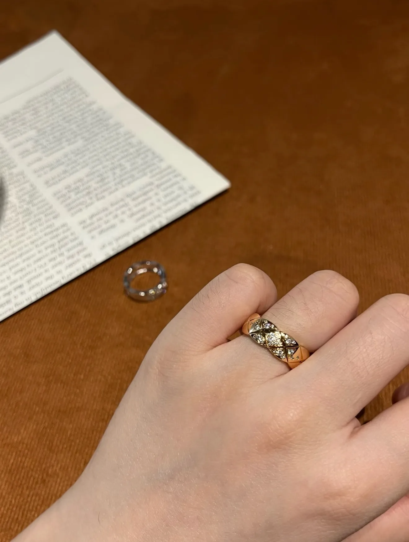 Coco Crush Quilted Diamond Ring (Sterling Silver) D32516562 — view 8