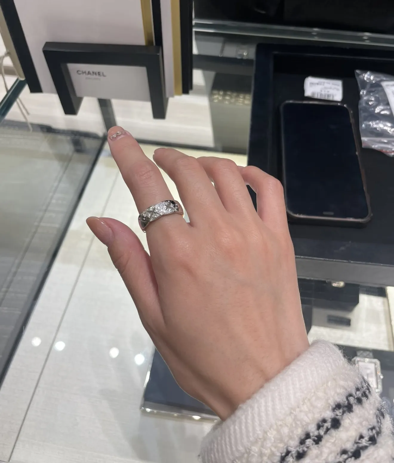 Coco Crush Quilted Diamond Ring (Sterling Silver) D32516562 — view 11