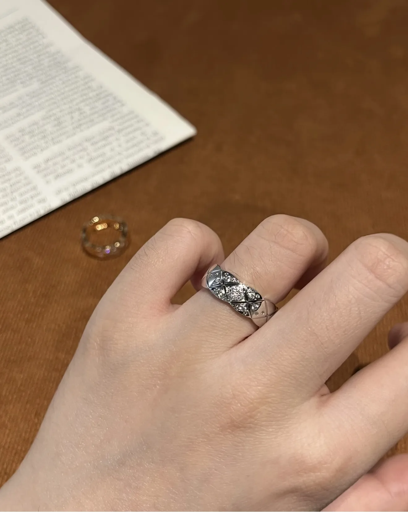Coco Crush Quilted Diamond Ring (Sterling Silver) D32516562 — view 12